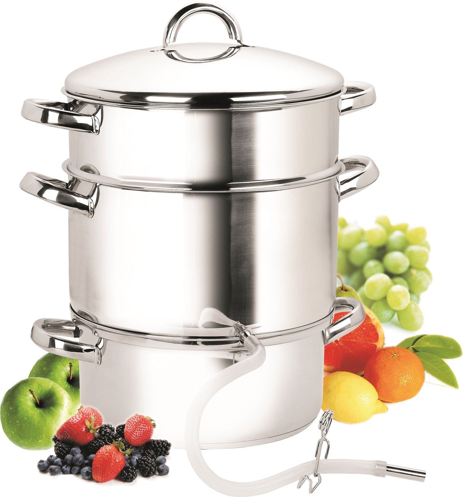 Cook N Home 11-Quart Stainless Steel Juicer Steamer Pot - 28cm Multipurpose Cooking Pot for Juicing, Steaming & Canning - Perfect for Homemade Juices, Baby Food & Preserves (Silver)