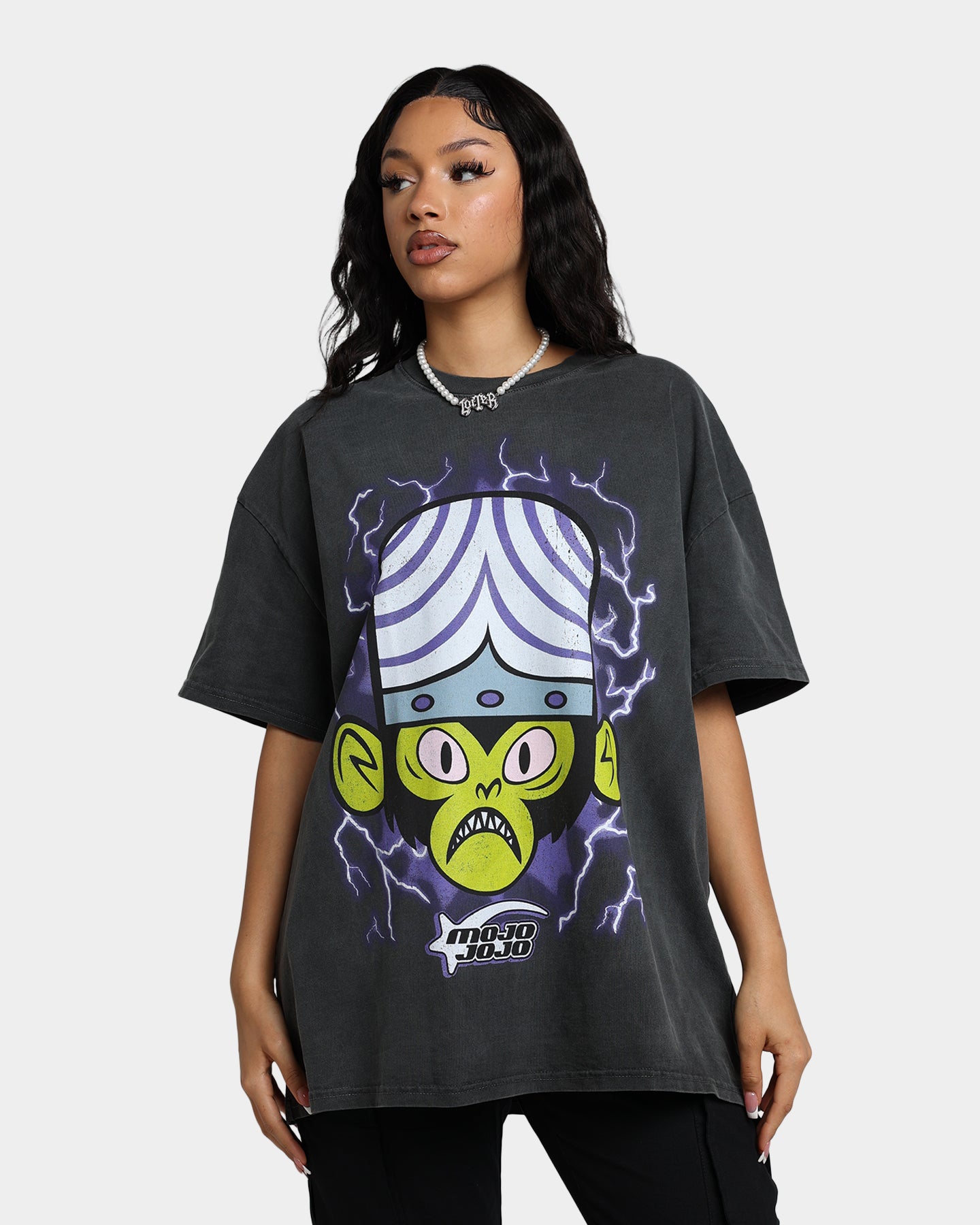 Powerpuff Girls Mojo Jojo Vintage Heavyweight T-Shirt - Black Wash | American Thrift Graphic Tee | Perfect for Cosplay, Comic Con & 90s Cartoon Fans