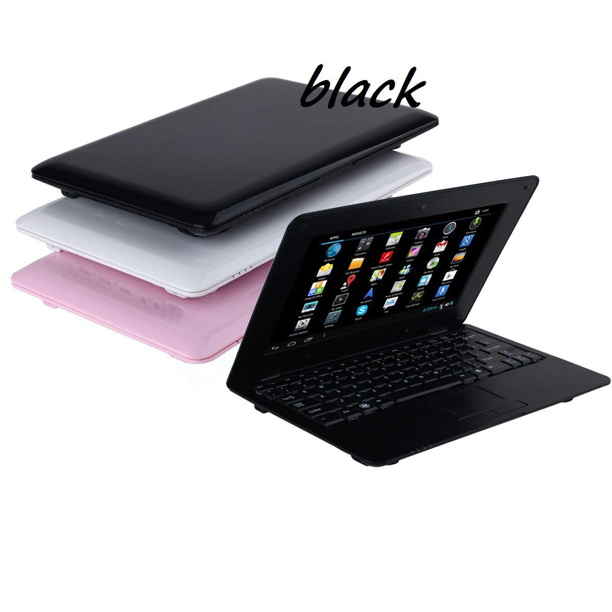 Goldengulf 10.1 Inch Portable Laptop - Quad Core Processor, 8GB RAM, Android 6.0 OS, Slim & Lightweight Mini Netbook with Webcam - Perfect for Netflix, YouTube, Web Browsing & Office Work (Black)