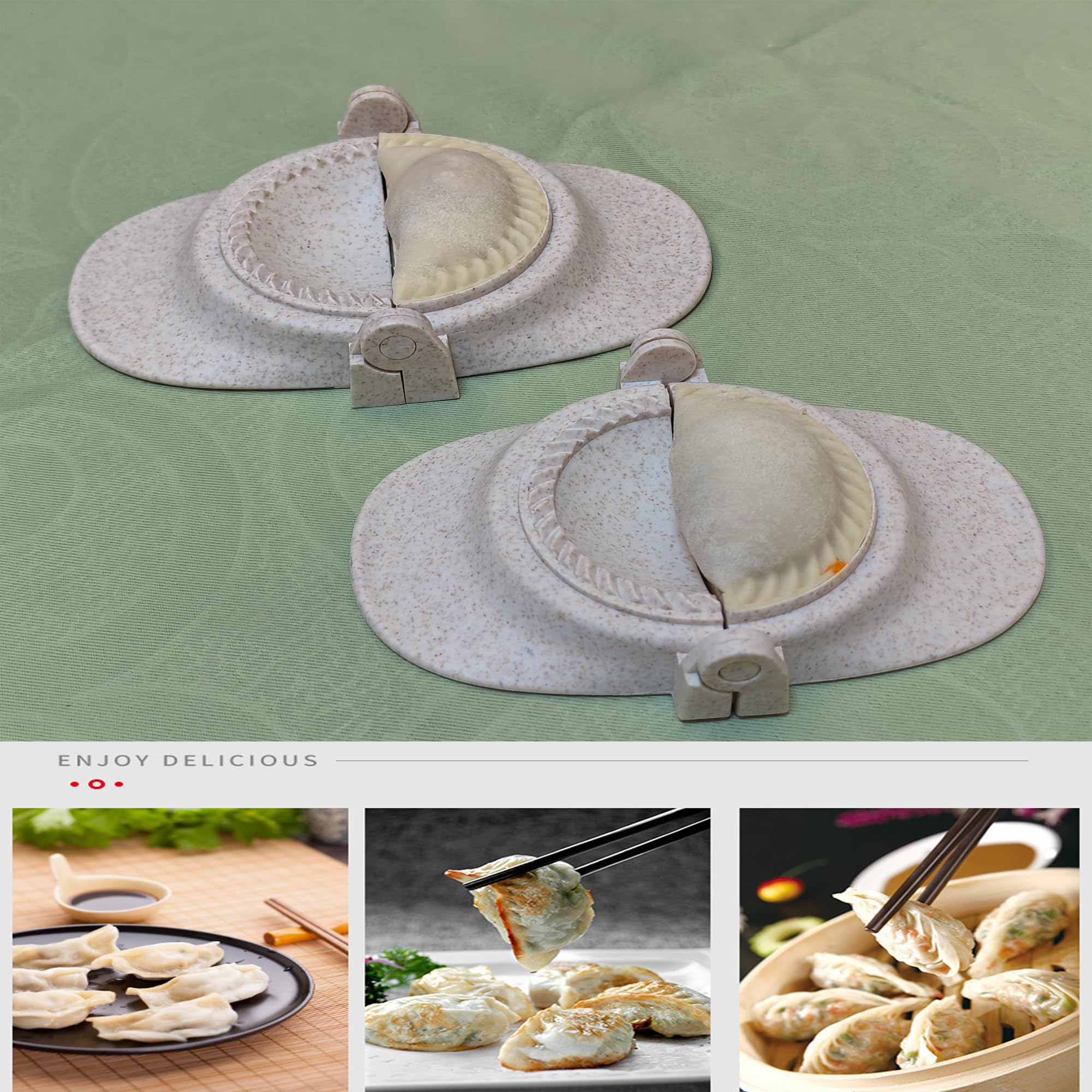 Premium Empanada Maker Press Kit - 3-in-1 Dumpling, Pierogi & Empanada Dough Press with 4