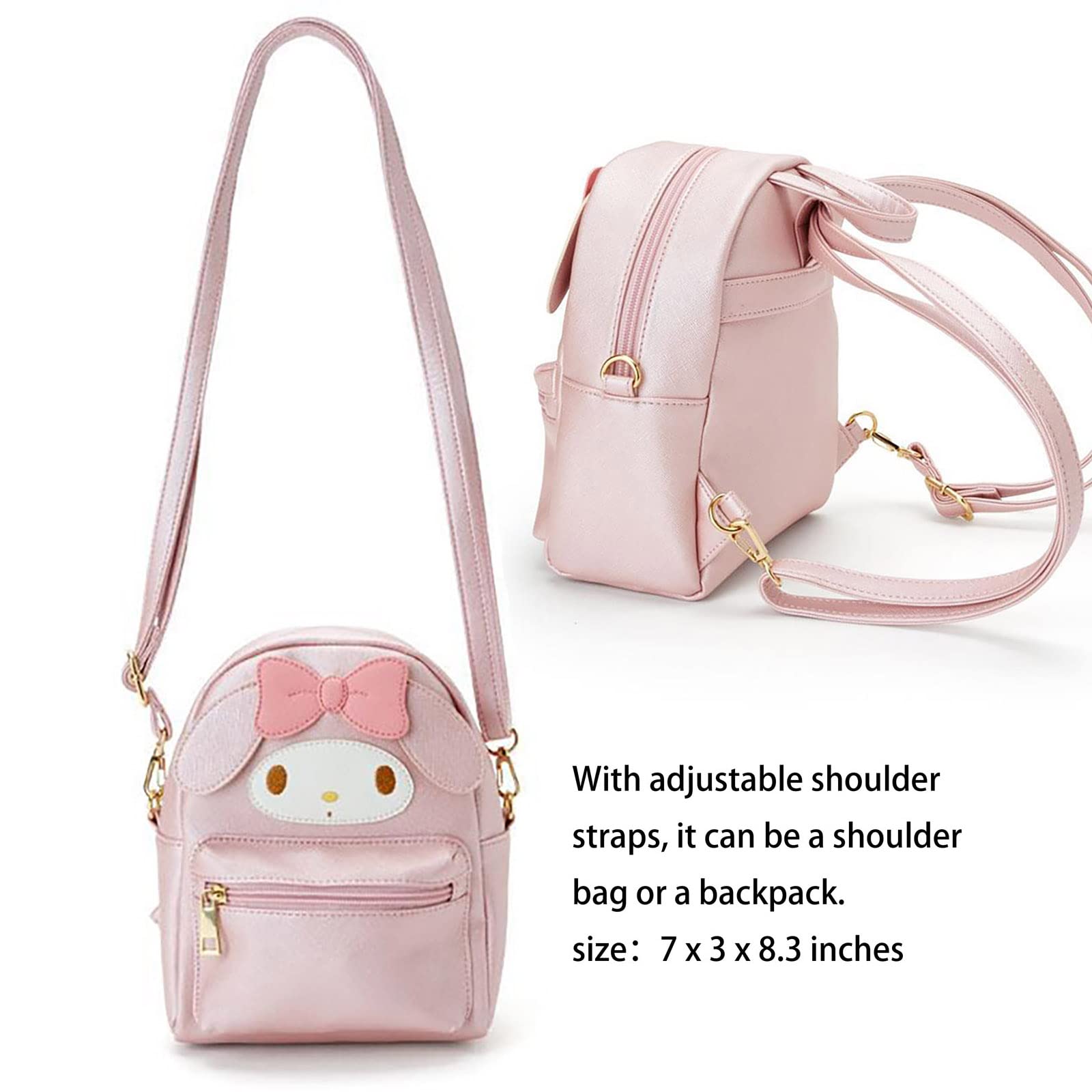 Cute Anime Mini PU Backpack for Kids Girls - Pink Cosplay Bag for School & Travel