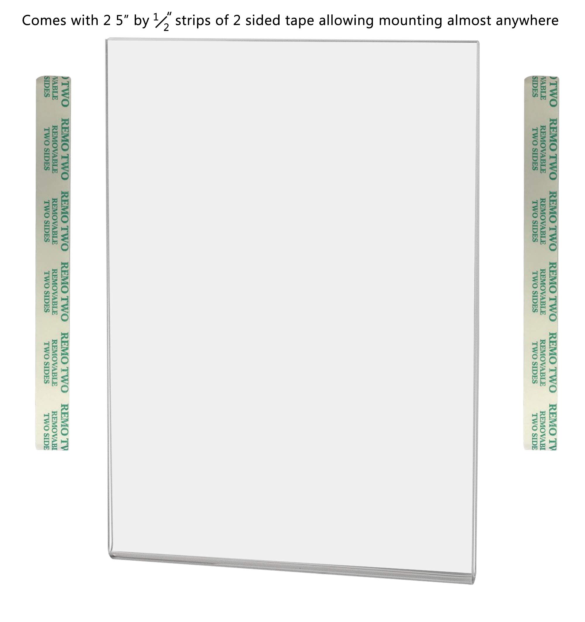 5 Pack Clear Acrylic Wall Sign Holders 5