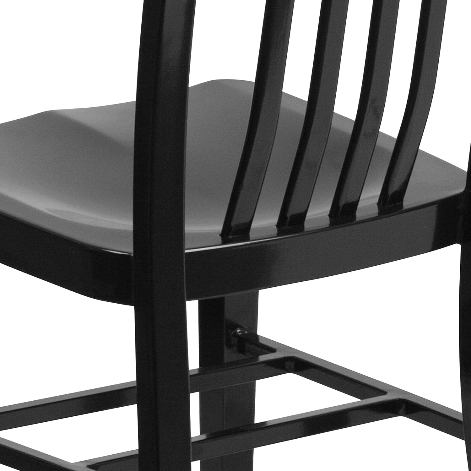 Flash Furniture Commercial Grade Black Metal Indoor-Outdoor Chair - Heavy Duty Stackable Dining Chairs for Restaurants, Cafes & Patio Use