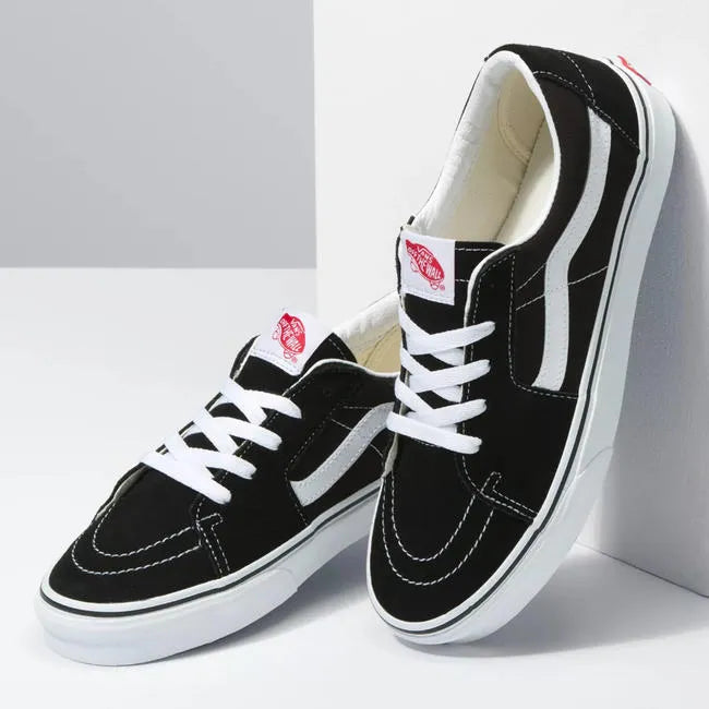 Vans Sk8 Low Sneakers - Black & White Classic Skate Shoes for Men & Women | Perfect for Casual Wear, Skateboarding & Street Style