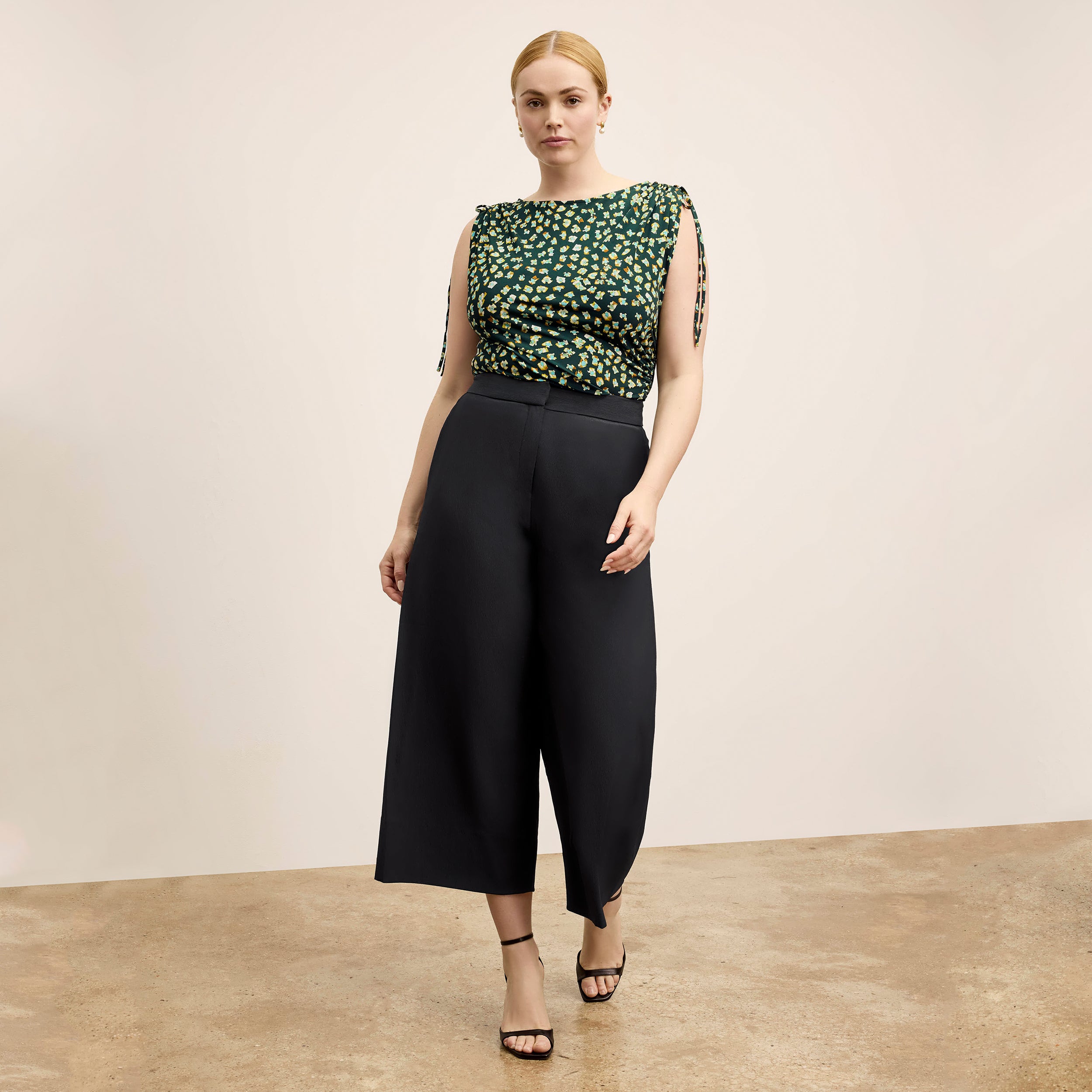 Eco-Friendly Soft Wave Culottes for Women - Comfortable & Stylish Black High Waist Palazzo Pants - Perfect for Casual Wear, Office & Travel