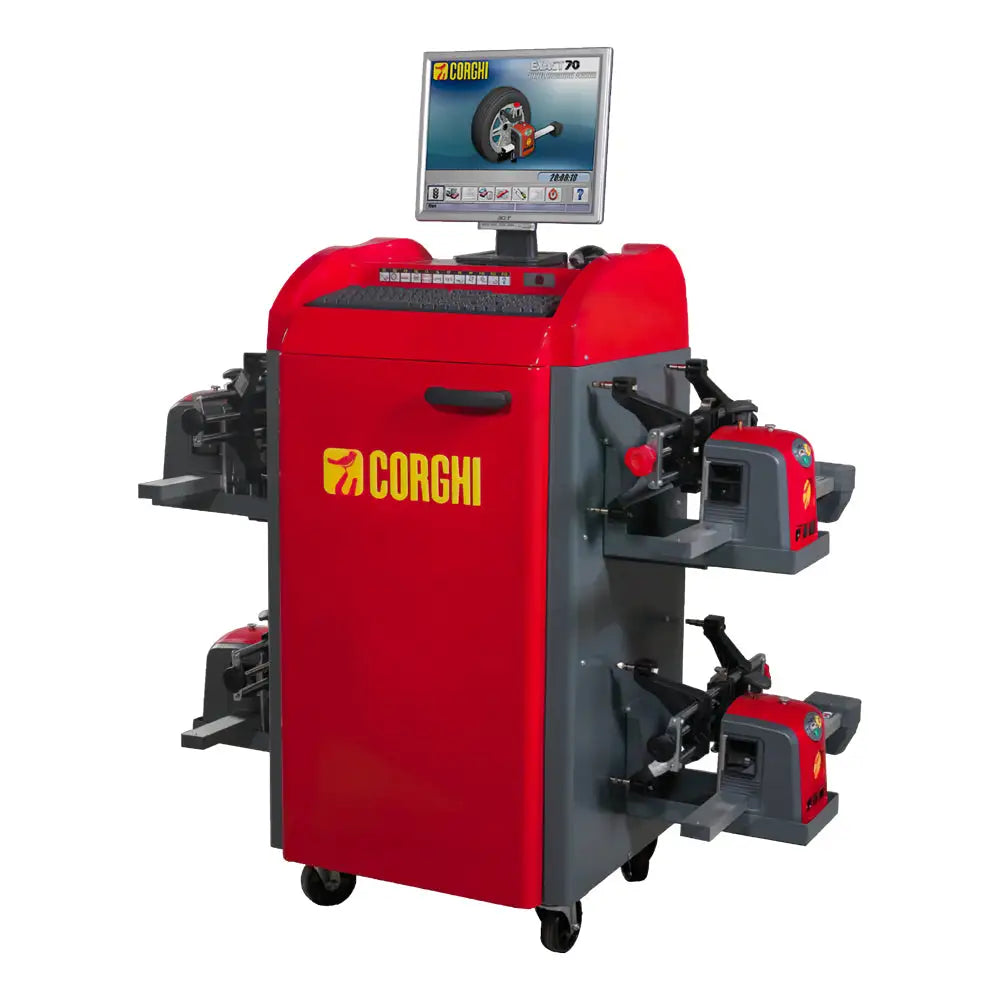 Corghi Exact 70 Wheel Aligner with 8 CCD Camera Sensor Heads - Professional Wheel Alignment System for Auto Repair Shops & Tire Centers (Model 0 33107801) | Perfect for Vehicle Maintenance, Suspension Checks & Tire Balancing