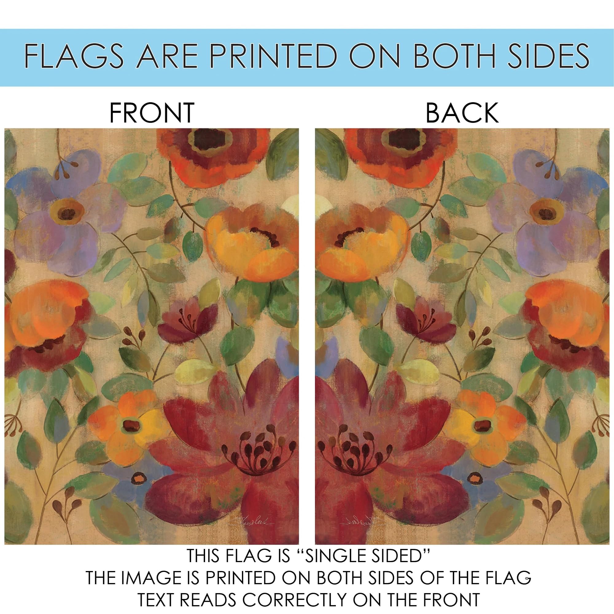 Toland Home Garden 119890 Oil Painted Poppies and Lilies Flower Flag - 12x18 Inch Double Sided Garden Flag for Outdoor Yard Decoration | Perfect for Spring Garden, Front Porch, and Housewarming Gifts