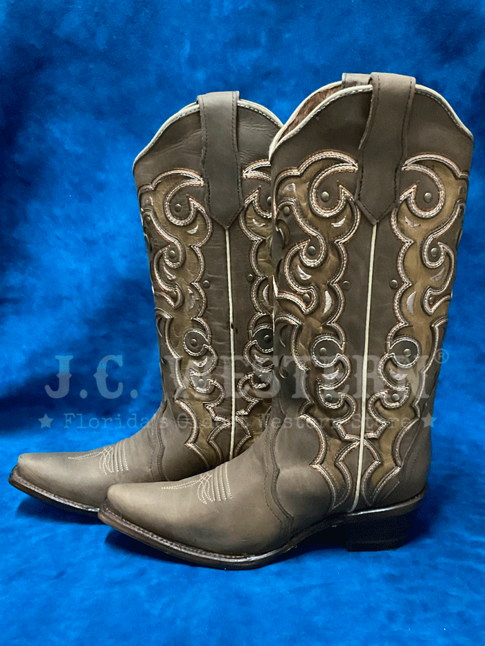 Circle G L6029 Women's Western Boots with Triad Inlay Embroidery & Studs - Chocolate Brown - Perfect for Country Dancing, Rodeos & Cowgirl Fashion
