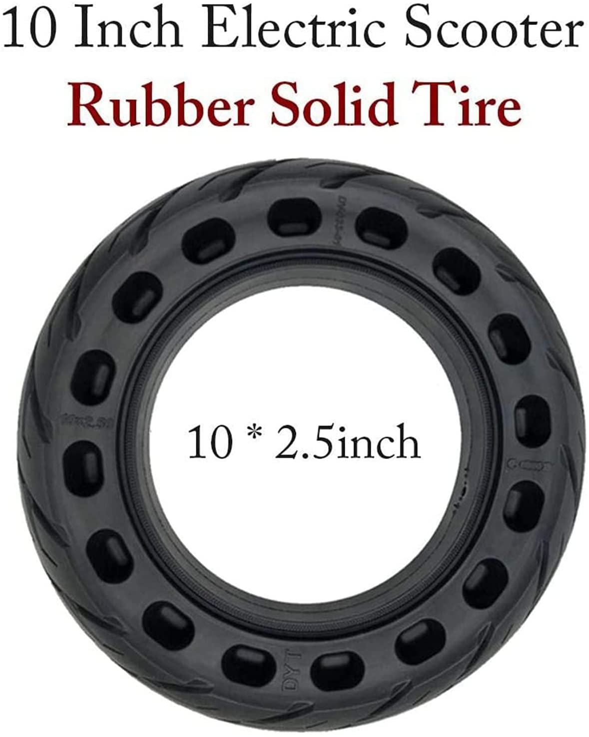 10 Inch Solid Rubber Electric Skateboard Tire - Durable Front/Rear Scooter Wheel Replacement for Electric Scooters & Skateboards - Perfect for Commuting, Urban Travel & Outdoor Adventures