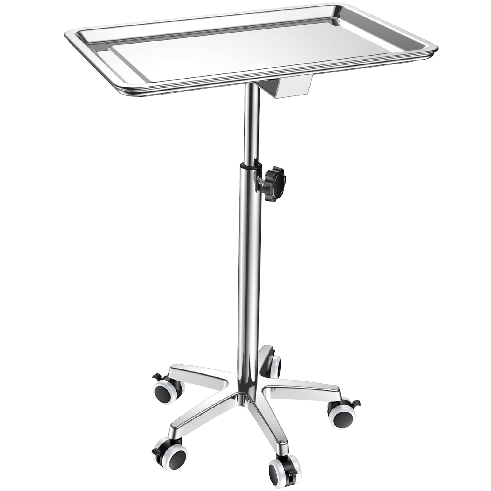 ChoJiah Extra Large Rolling Salon Tray on Wheels - Heavy Duty Mobile Hairstylist & Tattoo Cart - Perfect for Hair Salons, Dental Clinics & Beauty Studios - Ideal for Styling Tools, Tattoo Supplies & Medical Equipment Organization