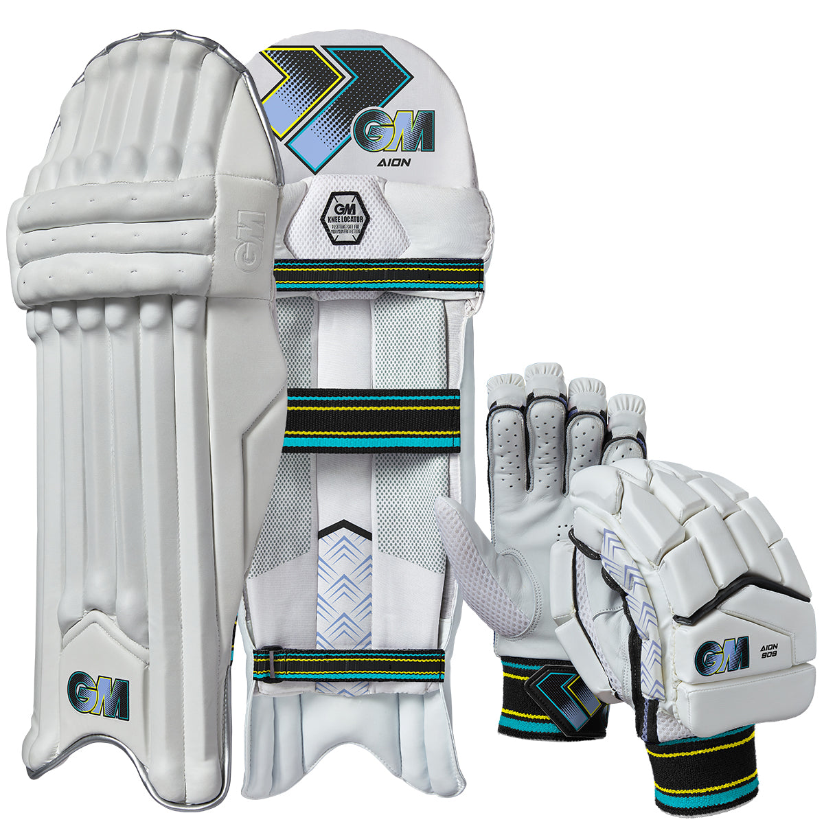 Gunn & Moore Aion 909 Cricket Batting Gloves & Pads Set - Premium Cricket Protective Gear for Practice & Matches - Perfect for Professional & Amateur Players