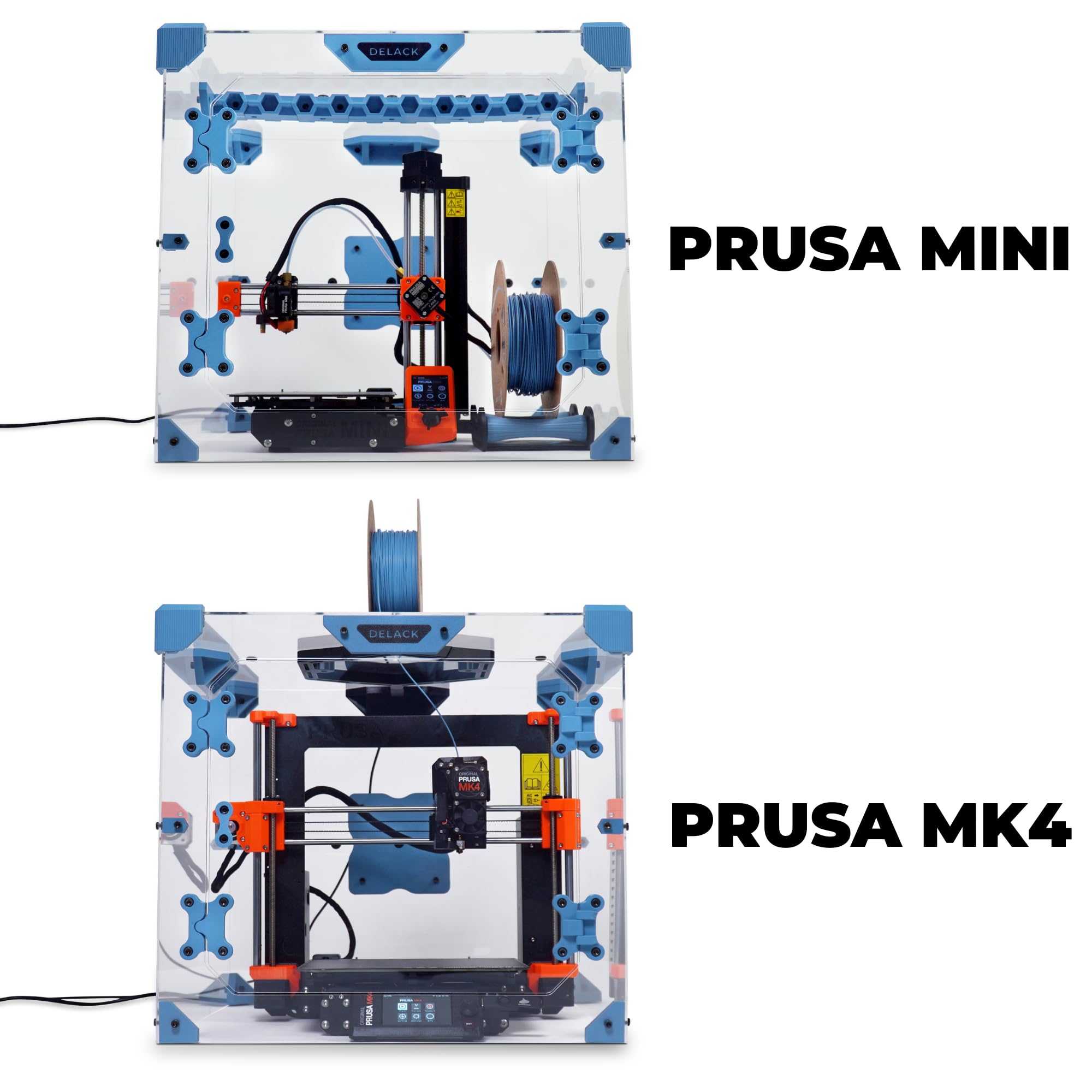 DELACK 3D Printer Enclosure Kit with LED Light for Prusa MK4/MK3/Mini | IKEA Lack Table Compatible | Plexiglass Cover for Temperature Control | Perfect for Home & Office 3D Printing Projects
