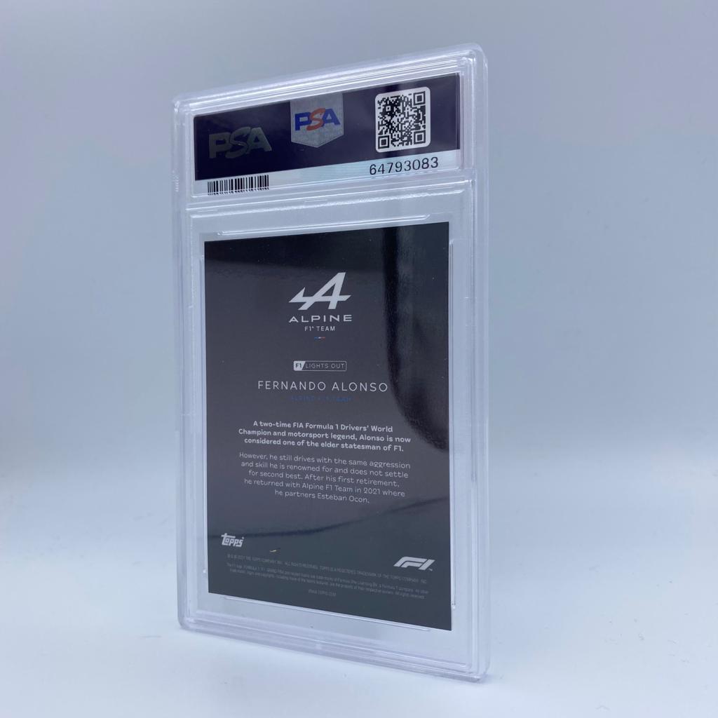 PSA 9 Graded 11/25 Fernando Alonso Purple Parallel Racing Card - Perfect for Collectors, Fans, and Sports Memorabilia Displays