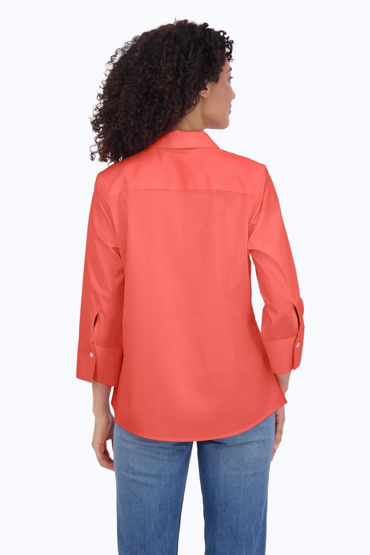 Mary No Iron Stretch 3/4 Sleeve Shirt - Wrinkle-Free Comfort Blouse for Women - Perfect for Office, Travel & Casual Wear