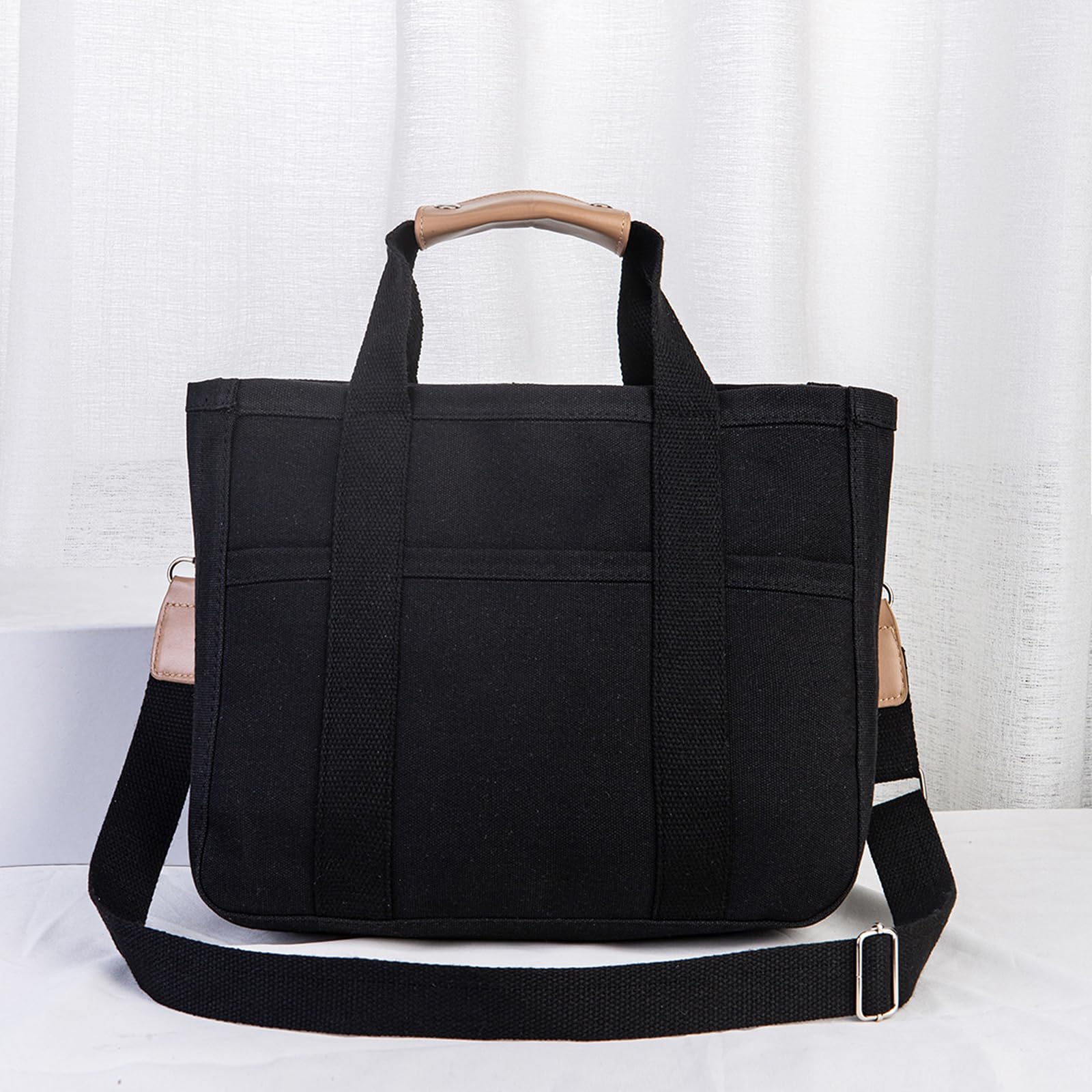 Stylish Multi-Pocket Canvas Tote Bag for Women - Large Capacity Reusable Handbag with Sturdy Handles - Perfect for Work, Travel, Shopping & Beach Days