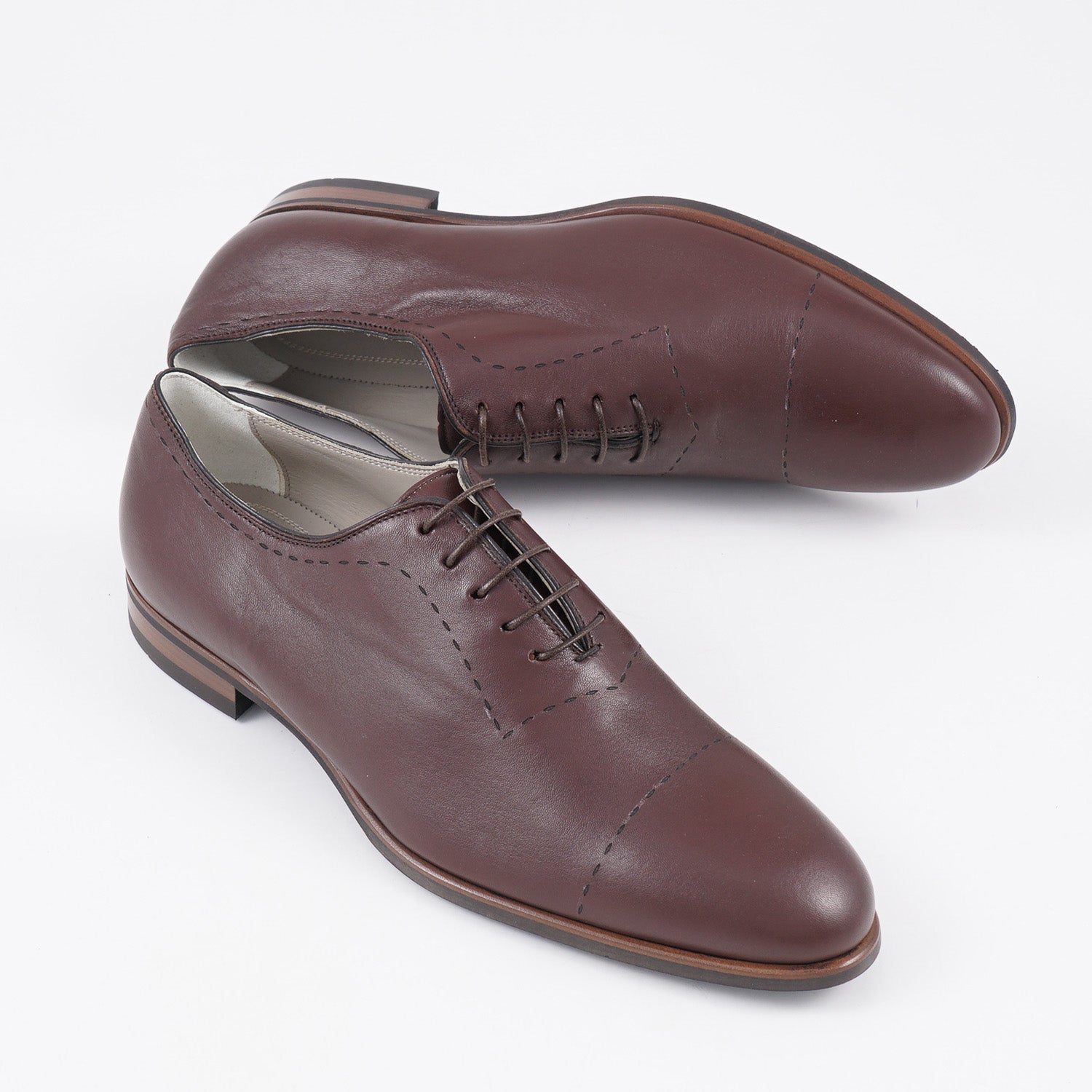 Premium Kiton Soft Goatskin Leather Wholecut Dress Shoes for Men - Luxury Italian Handcrafted Oxfords for Business, Formal Events & Weddings