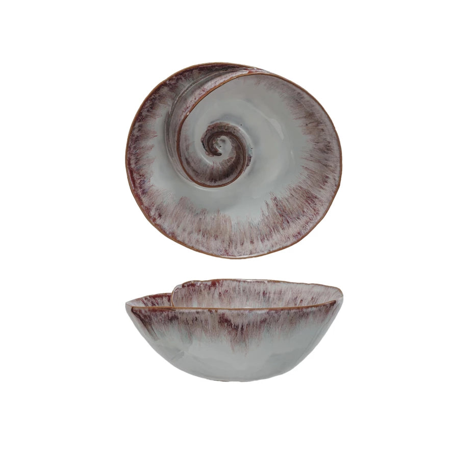 Nautilus Shaped Bowl - Unique Seashell Design Ceramic Serving Bowl for Soups, Salads & Desserts - Perfect for Beach Themed Parties & Coastal Home Decor