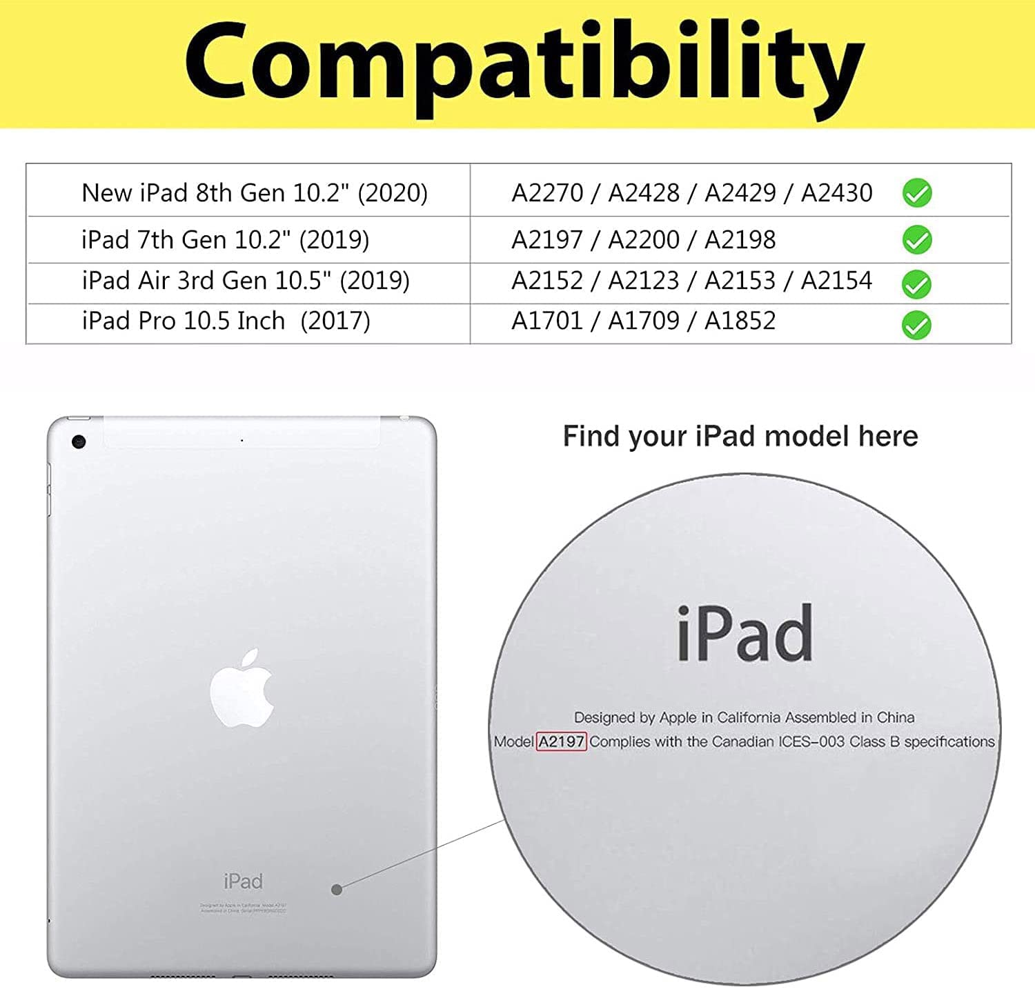 Premium Leather Smart Cover Case for iPad 9th/8th/7th Gen (2021/2020/2019) 10.2