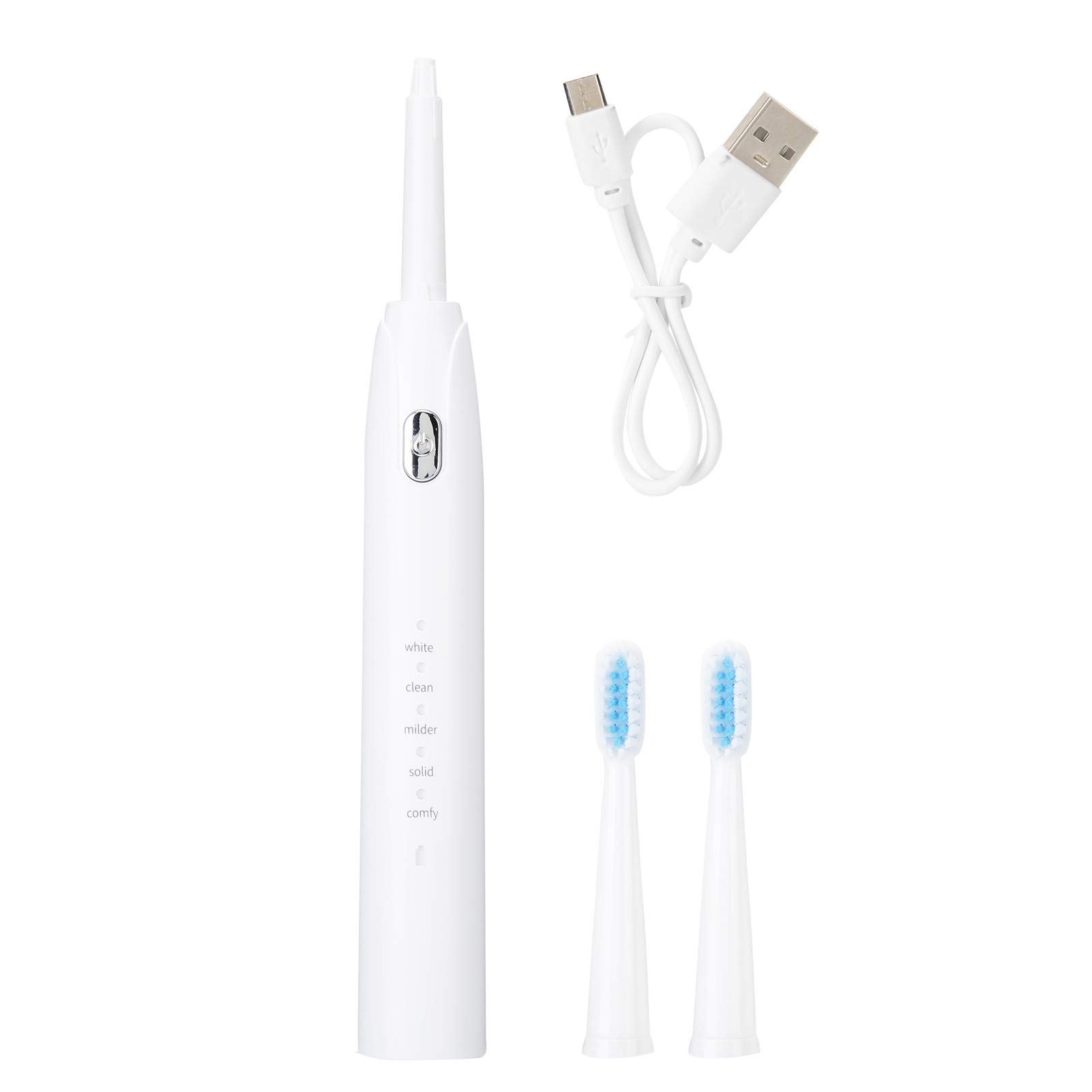 5 Mode Waterproof Electric Toothbrush with USB Charging - Rechargeable Adult Toothbrush for Deep Cleaning, Whitening & Gum Care - Perfect for Travel, Home & Daily Oral Hygiene (White)