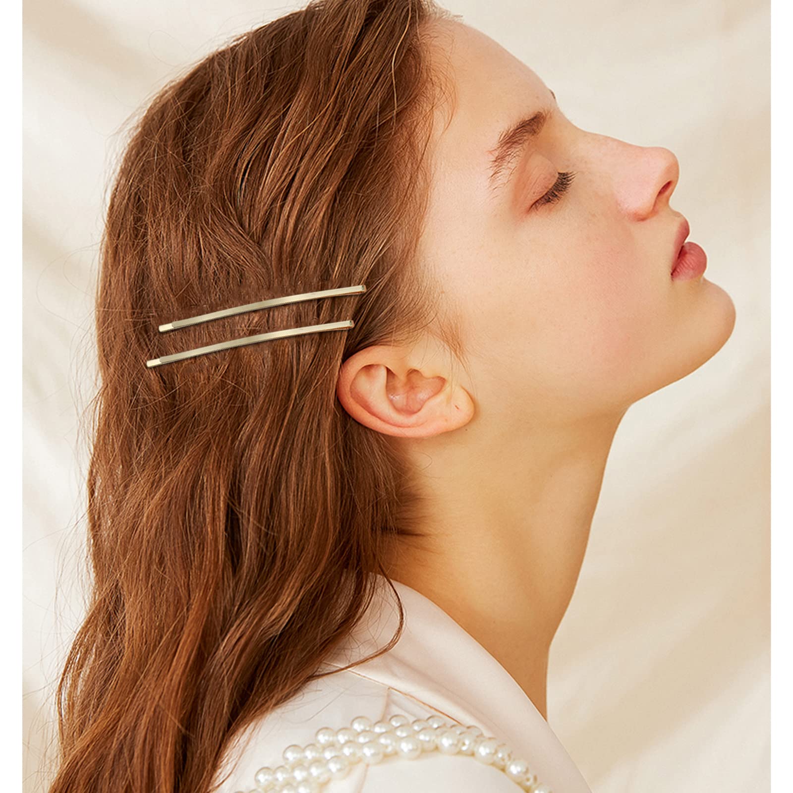 50 Jumbo Bobby Pins 3.34 Inch - Strong Metal Hair Clips for Women, Thick Long Hair Updo Styling, Gold & Silver Hairpins Hair Accessories - Perfect for Weddings, Parties, and Everyday Hairstyles