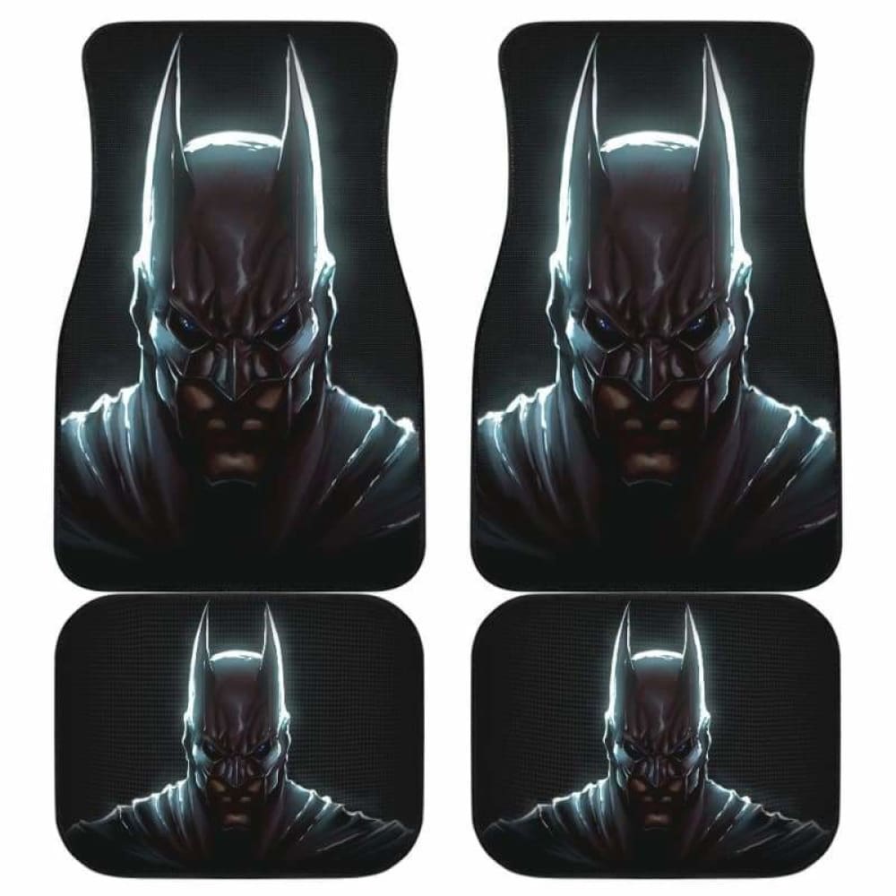 Batman Themed Car Floor Mats with Angry Face Design - Non-Slip, Durable & Easy to Clean - Perfect for DC Comics Fans, Superhero Enthusiasts & Car Accessories Lovers - Great for Daily Commute, Road Trips & Gift Giving