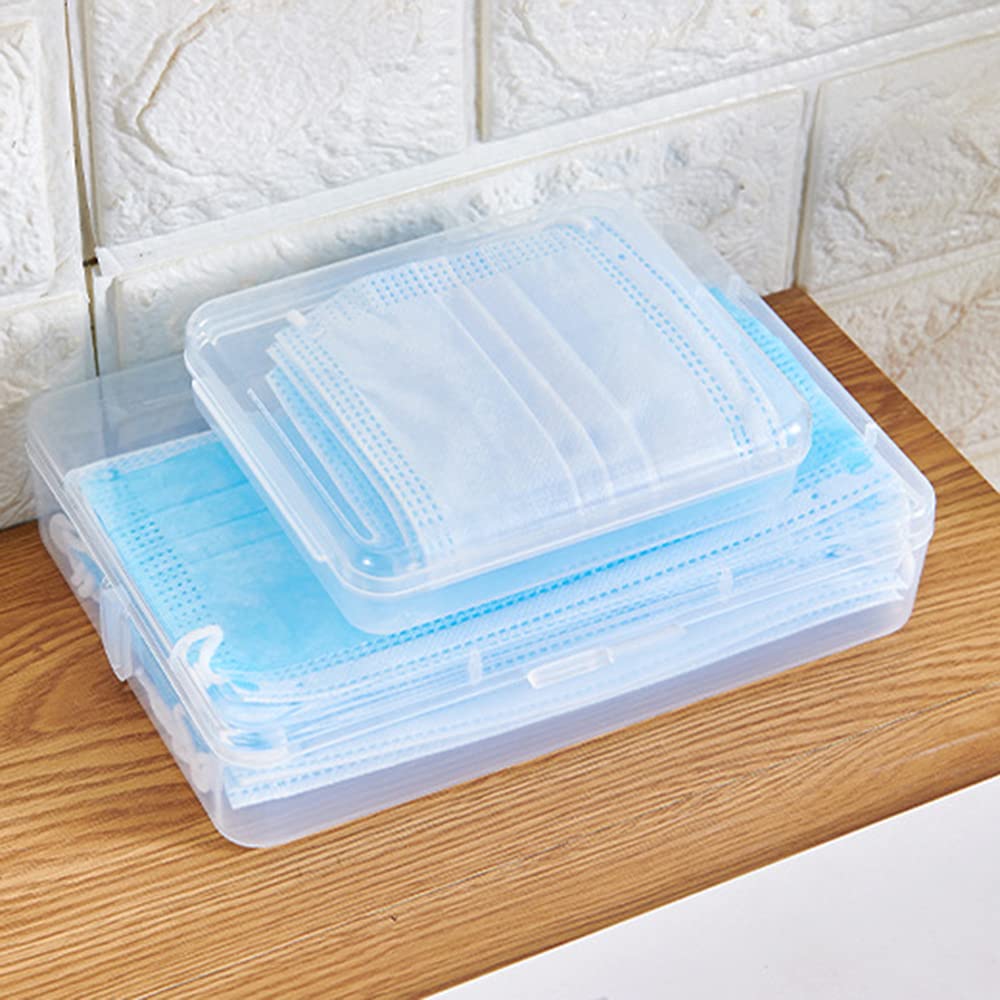 1Pcs Clear Plastic Storage Case Organizer - Reusable Keeper Folder for Face Masks, Portable Storage Box for Pollution Prevention (18.3x12.7x4cm) - Perfect for Travel, Office, and Home Organization
