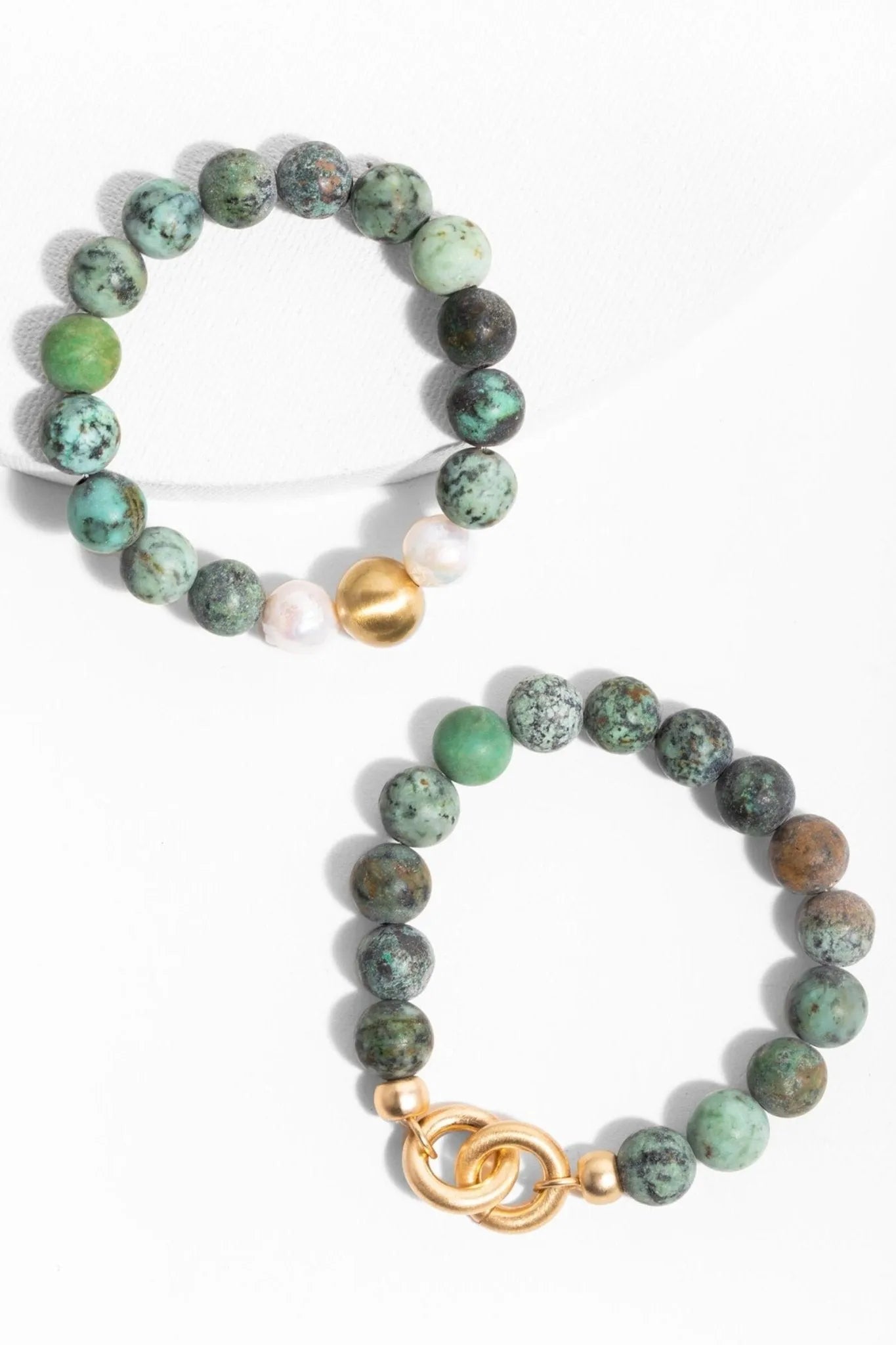 Natural Stone Pearl Stretch Bracelet Set for Women - Boho Beaded Jewelry for Casual Wear, Parties & Gifts | Adjustable Elastic Wristband