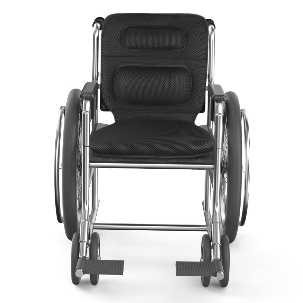 **FOMI Gel Wheelchair & Low Back Chair Cushion | Orthopedic Seat Pad with Firm Back Support & Lumbar Pillow | Pressure Relief for Coccyx Pain | Ideal for Wheelchairs, Cars, Trucks, Gaming Chairs & Office Use**