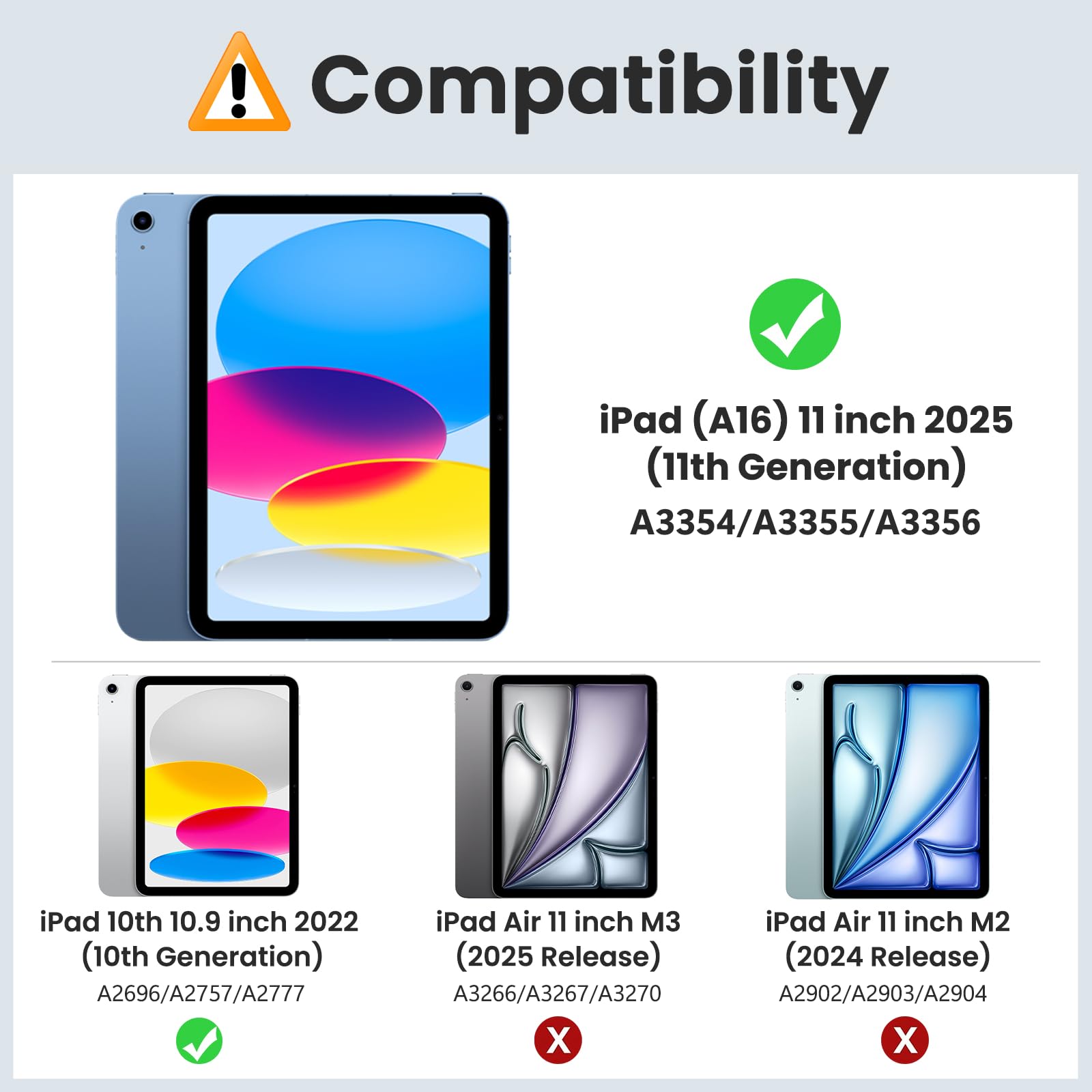 MoKo iPad 11-inch Case (A16) for 11th Gen 2025 & 10th Gen 2022 10.9-inch - Clear Protective Cover with Built-in Screen Protector, Pencil Holder & Multi-Angle Stand (Black) - Perfect for Work, School & Travel