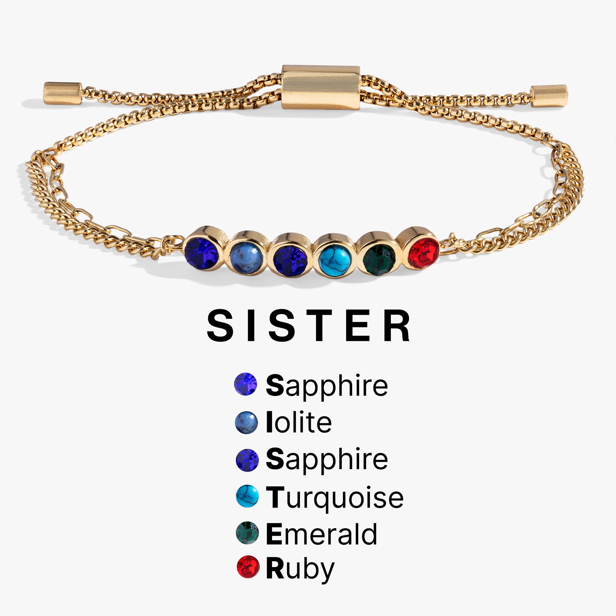 Sister Acrostic Bolo Bracelet - Hidden Message Jewelry Gift for Sisters - Perfect for Birthdays, Anniversaries & Sister Appreciation Gifts