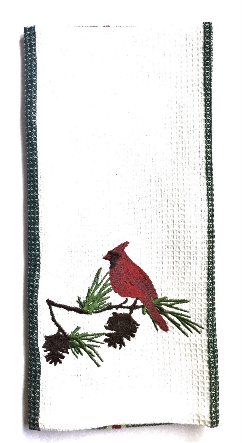 Premium Red Cardinal Waffle Weave Kitchen Towels - Absorbent & Quick-Drying Dish Cloths for Cooking, Baking & Cleaning - Perfect Holiday Gift for Home Chefs