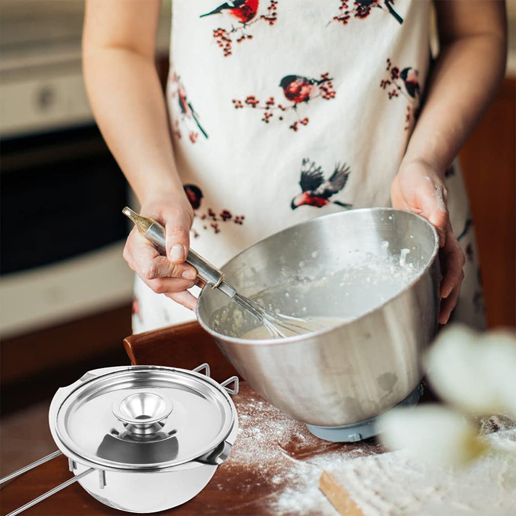 Hemoton 1-Piece Stainless Steel Chocolate Melting Pot with Handle - Non-Stick Butter Warmer, Candle Wax Melter for Cheese, Caramel & Candy Making - Perfect for Baking, DIY Candles & Chocolate Fondue