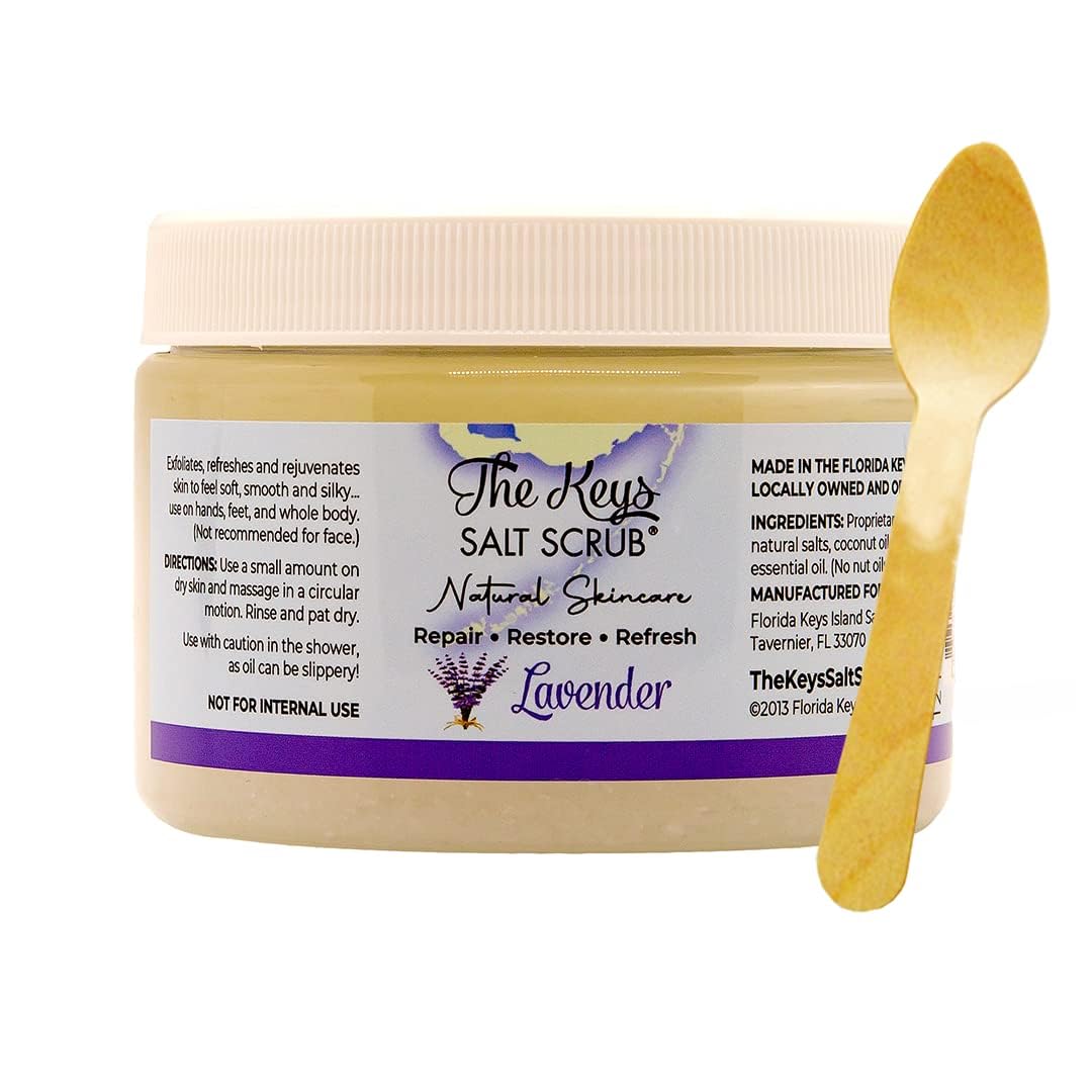 Premium Exfoliating Sea Salt Body Scrub - Lavender Scented Skin Care for Smooth & Soft Skin (12 oz) | Ideal for Spa Day, Gift Sets & At-Home Self Care Routine