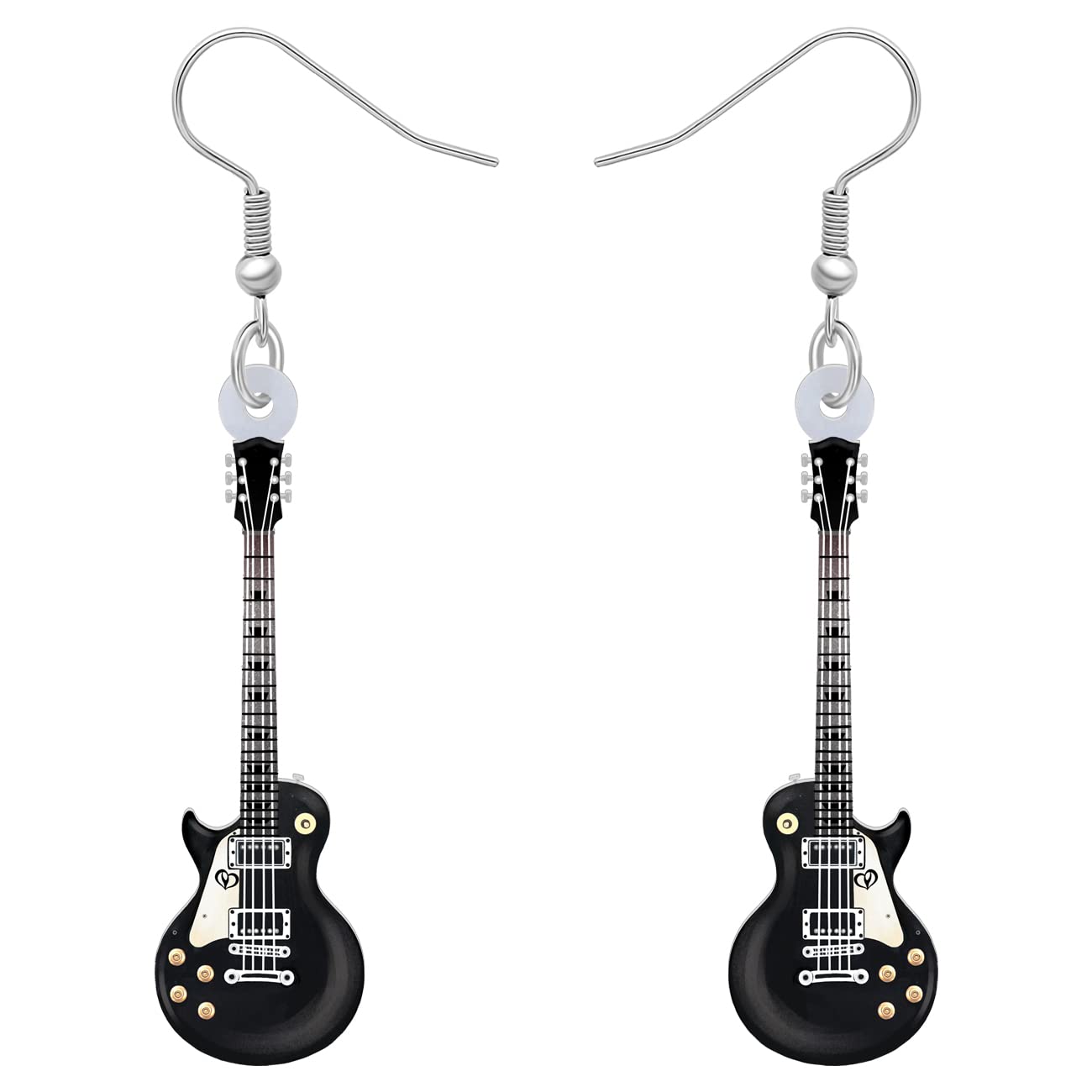 DUOWEI Acrylic Cute Music Bass Electric Guitar Violin Earrings - Rockstar Dangle Jewelry Charms for Women | Perfect Gift for Musicians, Music Lovers & Concert Goers