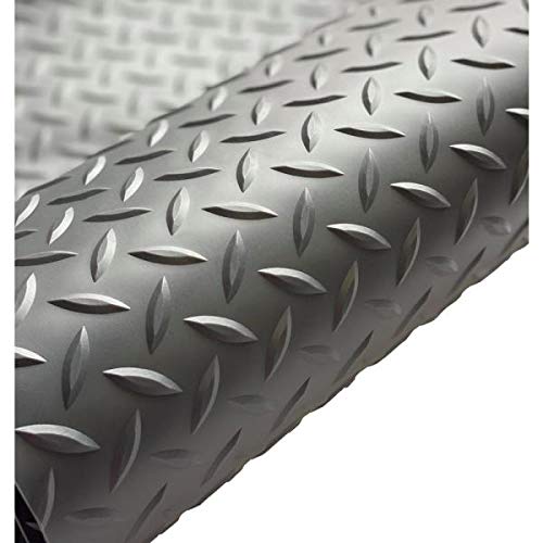 Premium American Floor Mats - Heavy Duty Roll Out Garage Flooring with Diamond Tread Pattern, Slate Grey, 8.5' x 24' - Perfect for Garage, Workshop, RV, and Outdoor Use