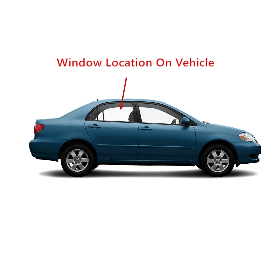 Toyota Corolla 2003-2008 Right Rear Passenger Side Window Glass Replacement - Perfect for Sedan Door Repair & Auto Glass Replacement