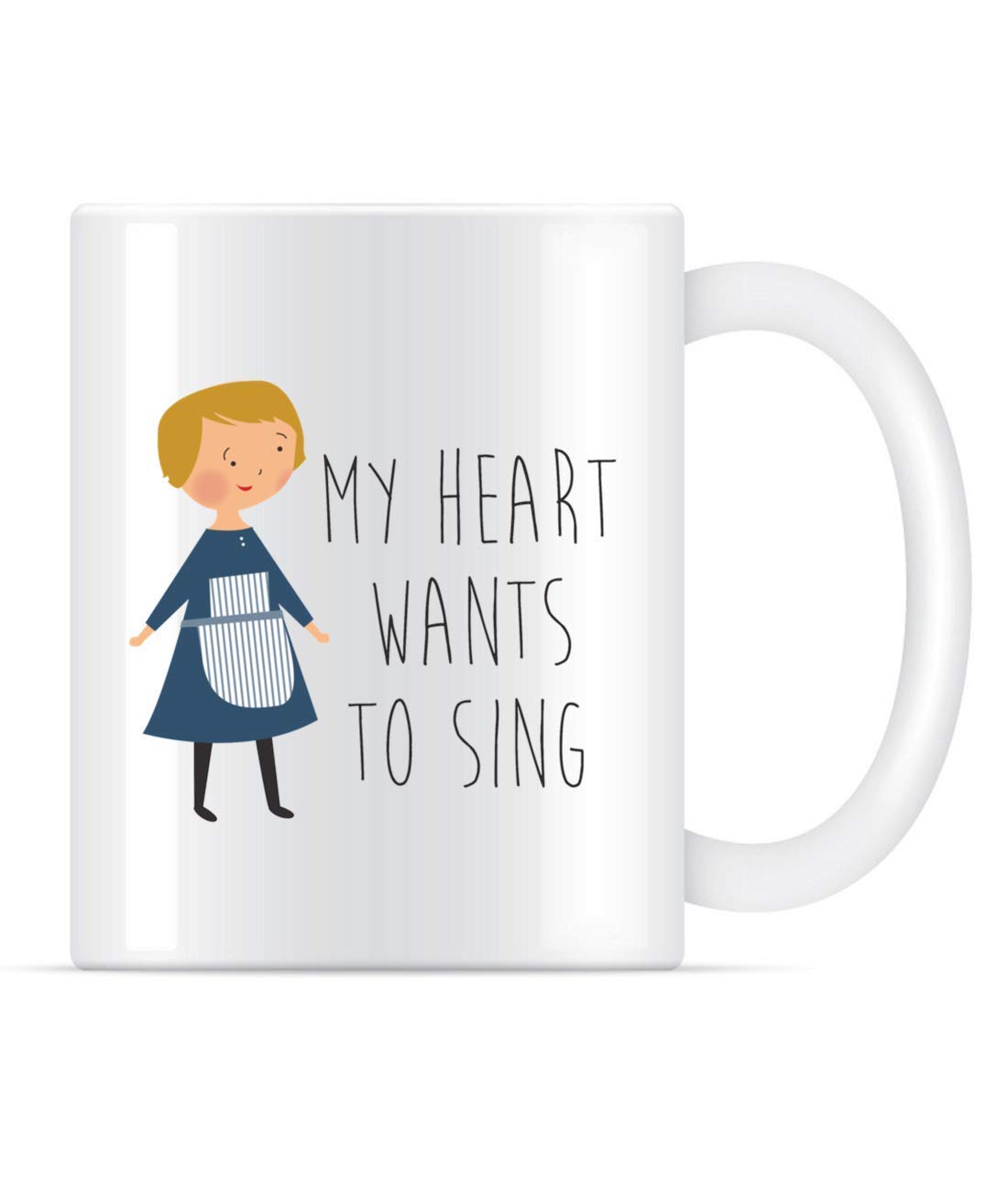 Sound of Music Maria Classic Coffee Mug - My Heart Want to Sing Themed Ceramic Tea Cup for Women & Men - Perfect for Musical Fans, Gift Giving, and Coffee/Tea Lovers