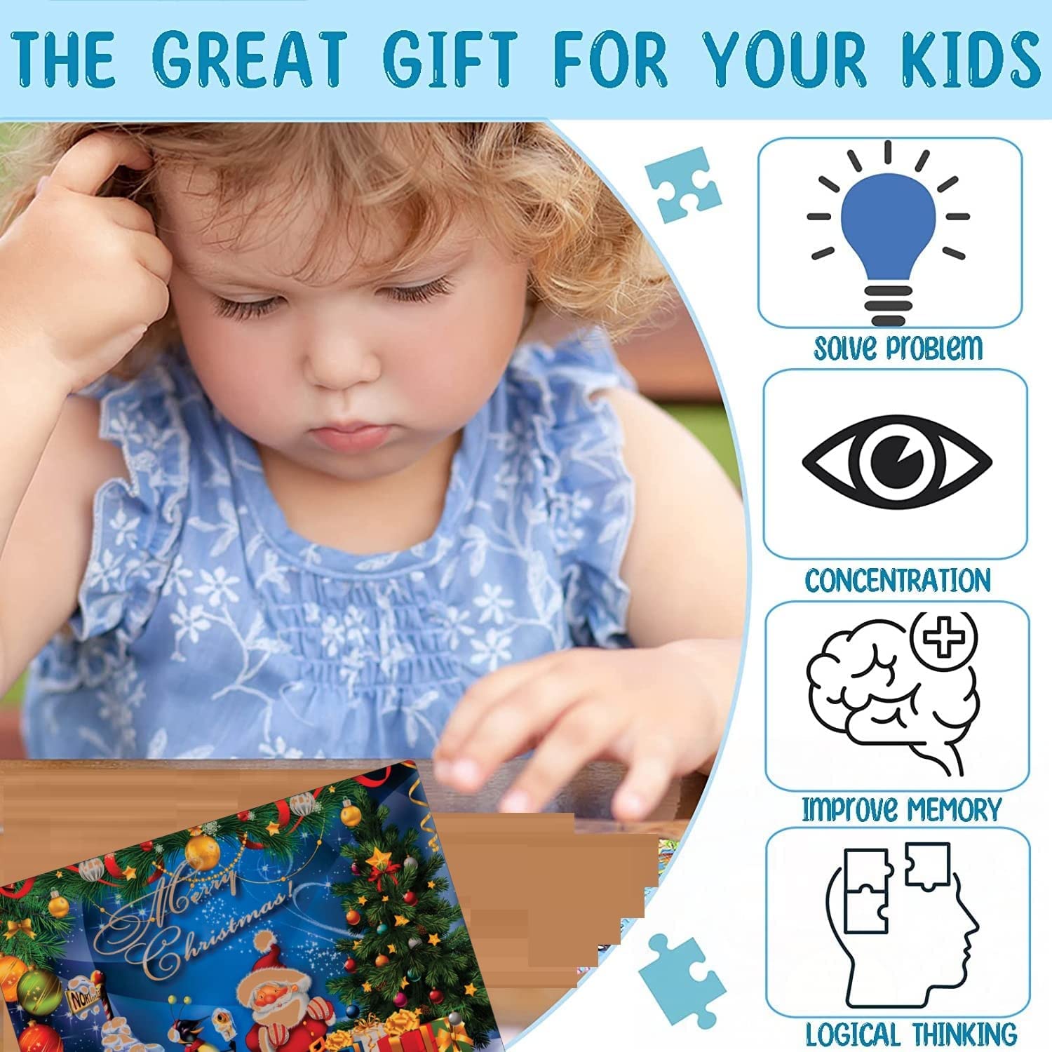 FunBlast Christmas Jigsaw Puzzle for Kids Ages 5+ | 30X22 cm Educational Puzzle Game | Holiday Gifts, Birthday Presents & Family Game Night Activity | Perfect for Indoor Play & Cognitive Development