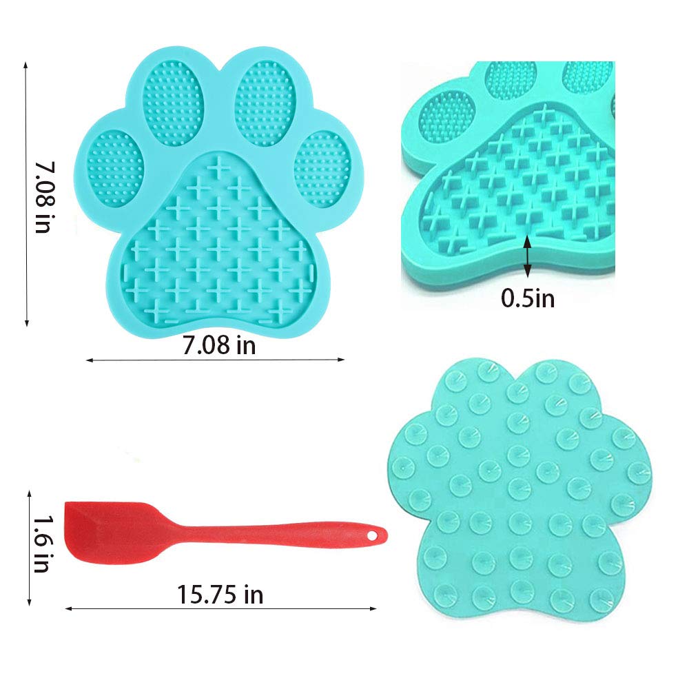 Dog Licking Mat for Anxiety Relief - Peanut Butter Slow Feeder Bowl with Strong Suction Cup for Wall - Pet Bathing, Grooming & Training Tool - Light Blue - Perfect for Stress Relief, Mealtime Fun & Puppy Training Sessions