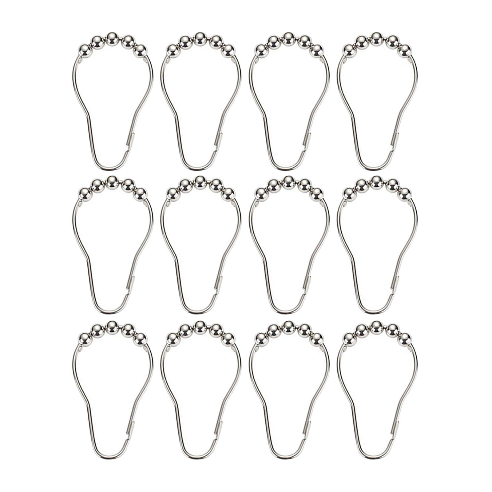 Rustproof Decorative Shower Curtain Hooks & Rings - Durable Wardrobe Hangers for Bathroom & Closet Organization