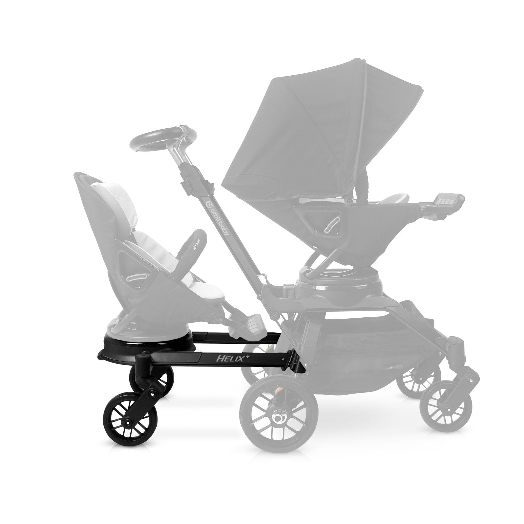 Orbit Baby Helix+ Double Stroller Attachment - Convertible Tandem Stroller for Twins & Siblings - Lightweight & Compact Design for Urban Travel, Shopping & Family Outings