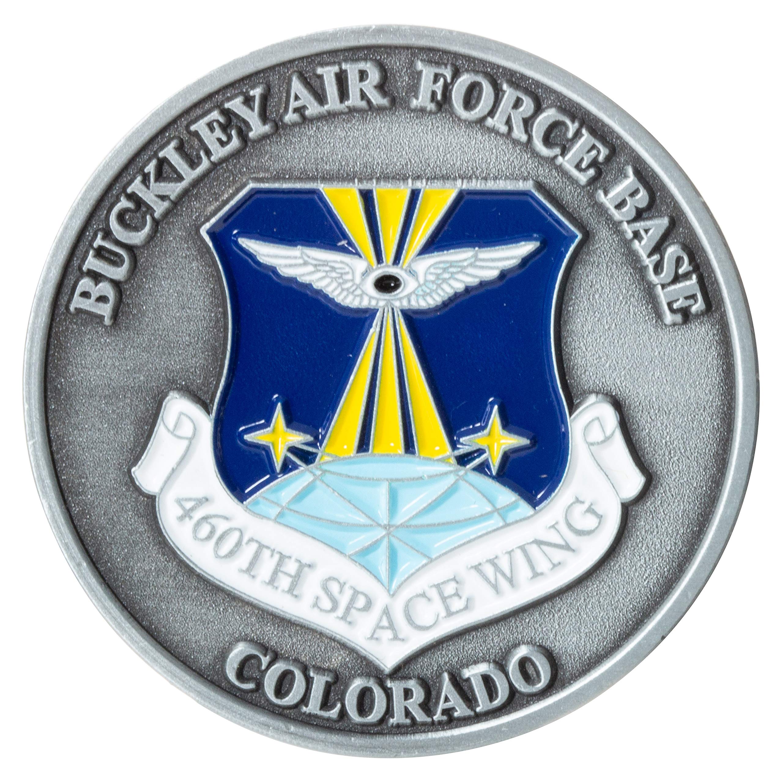 USAF Buckley Air Force Base 460th Space Wing Colorado Challenge Coin - Military Collectible for Veterans, Enthusiasts & Gift Giving