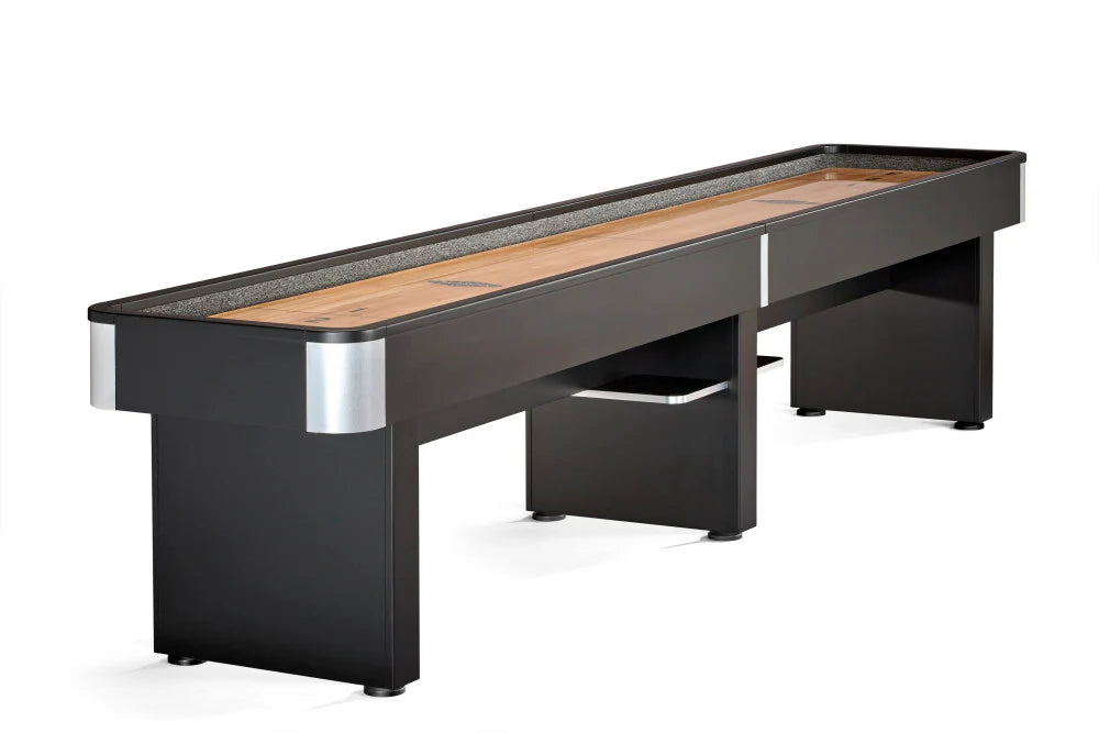 Brunswick Delray II 9-Foot Shuffleboard Table - Matte Black Finish | Premium Indoor Game Table for Home, Bar, or Game Room Entertainment