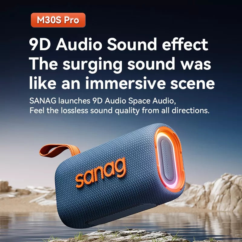 Sanag M30S Pro Wireless Bluetooth Speaker - Portable, Waterproof, 30H Playtime, Rich Bass - Perfect for Outdoor, Travel, Beach & Home Use