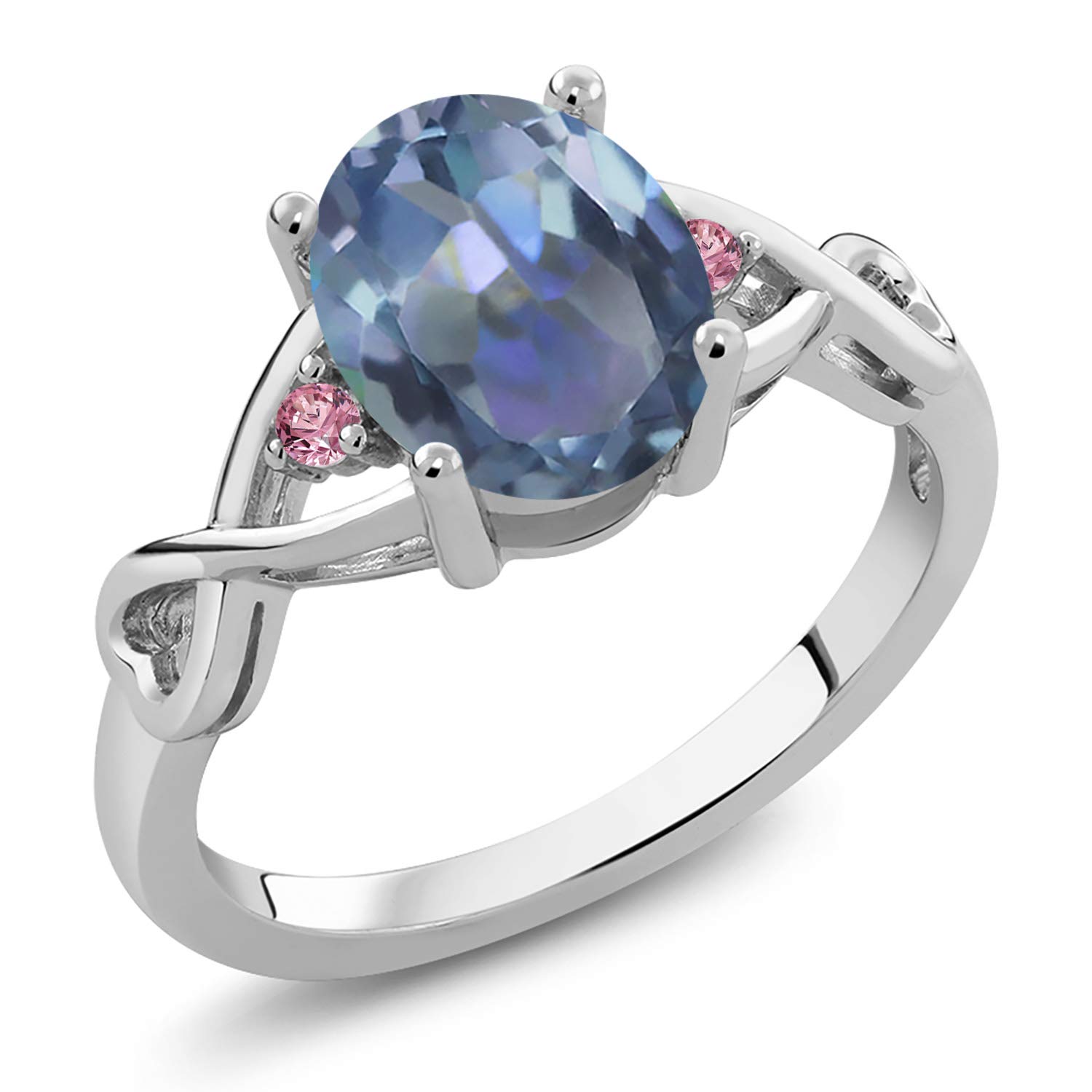 2.05 Ct Lab-Grown Pink Mystic Topaz & 925 Sterling Silver Ring for Women | Gem Stone King | Elegant Jewelry for Engagement, Wedding & Special Occasions