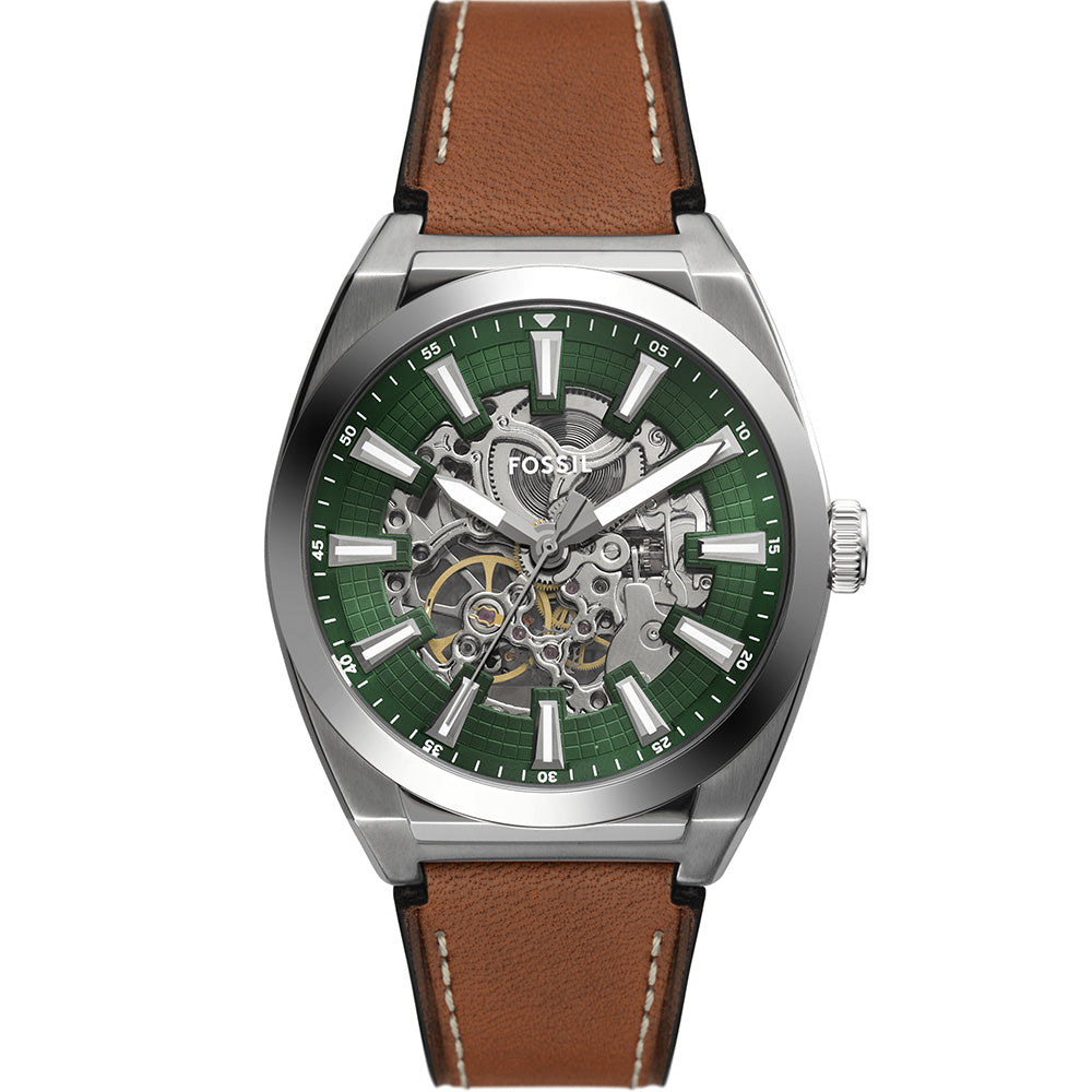 Fossil Everett ME3261 Automatic Men's Watch - Stylish Chronograph with Leather Strap for Casual & Business Wear