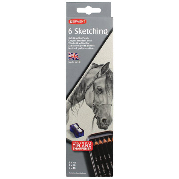 Derwent Sketching Graphite Pencils Set of 6 - Professional Drawing Pencils for Artists & Sketching - Perfect for Sketching, Shading & Art Projects