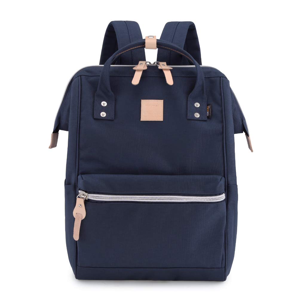 15.6 Inch Water Resistant Laptop Backpack with USB Charging Port - Business Travel, School & Daily Use Backpack for Women & Men (1882-Navy, Large) - Perfect for Commuting, College & Work