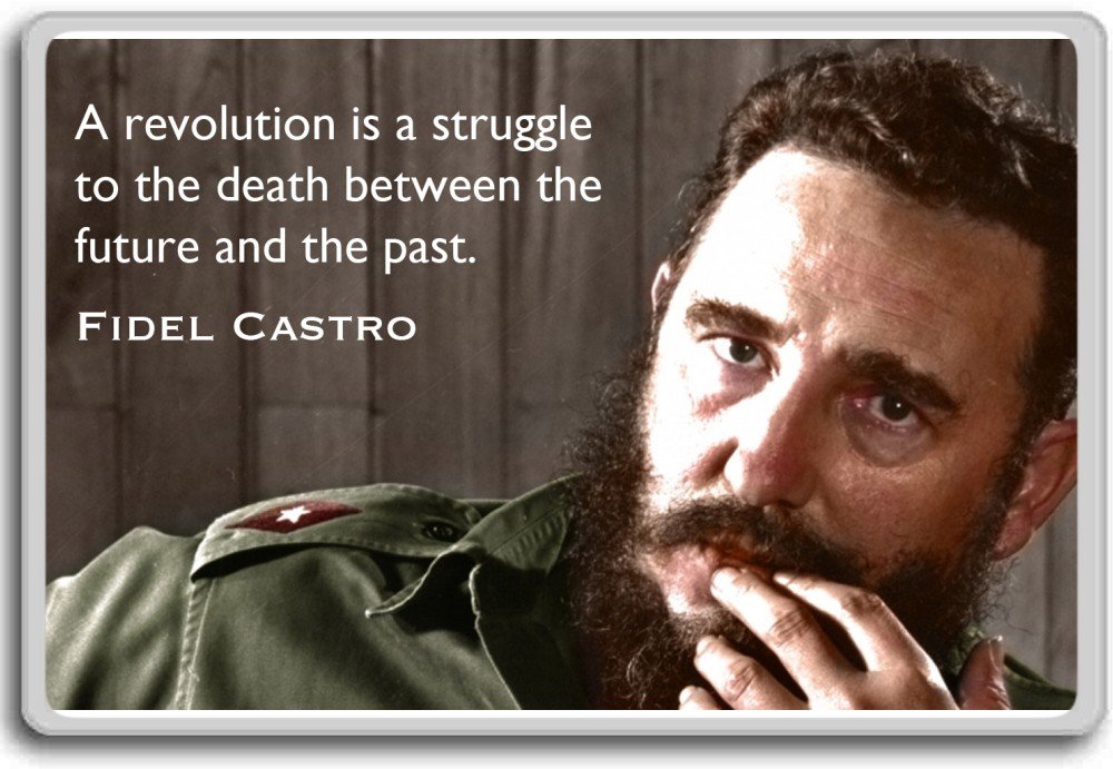Fidel Castro Quote Fridge Magnet - 'A Revolution is A Struggle' - Inspirational Cuban History Decor for Kitchen, Office & Gifts
