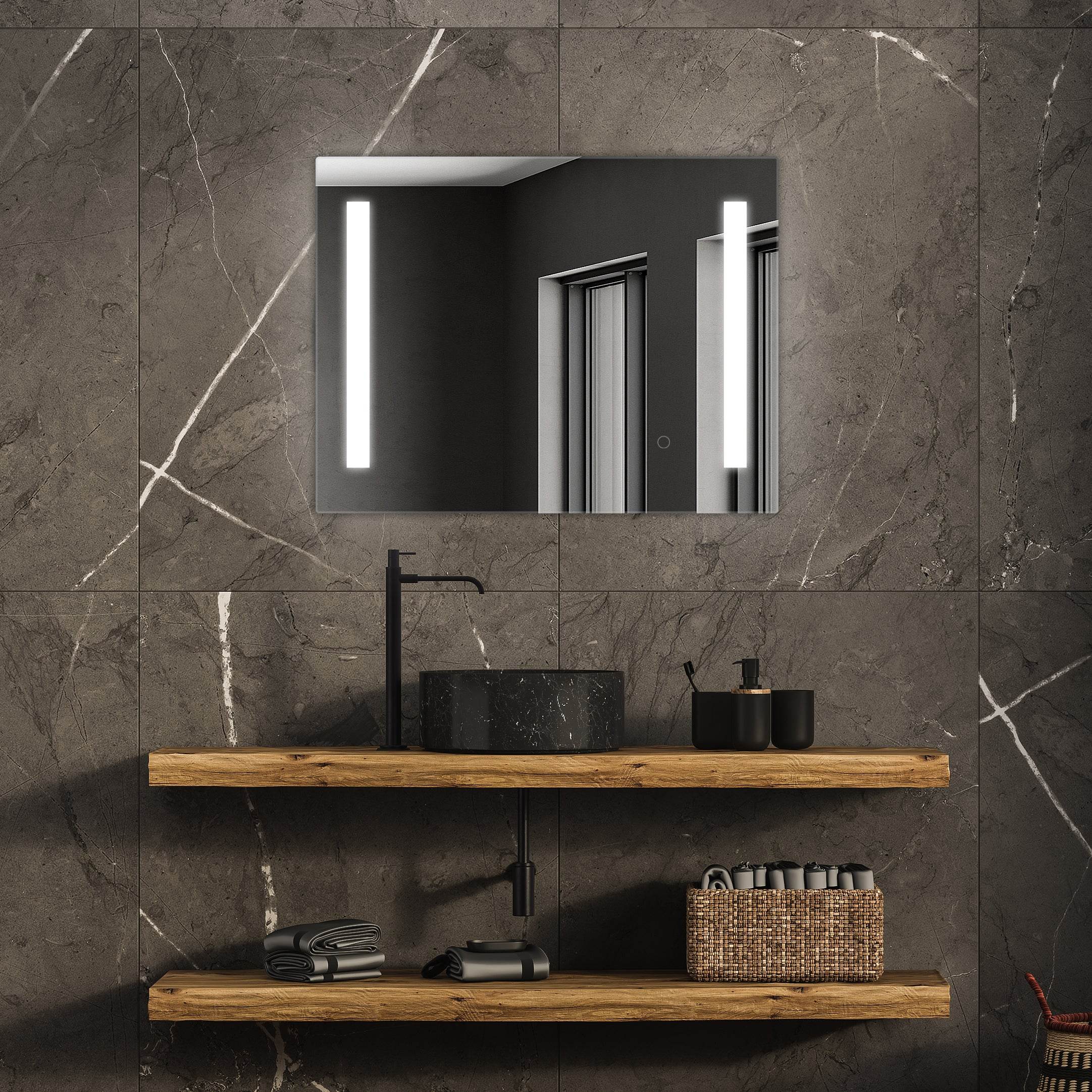 Treviso LED Bathroom Mirror with Adjustable Dimmer & Anti-Fog Function - 4 Size Options for Vanity, Makeup & Home Decor